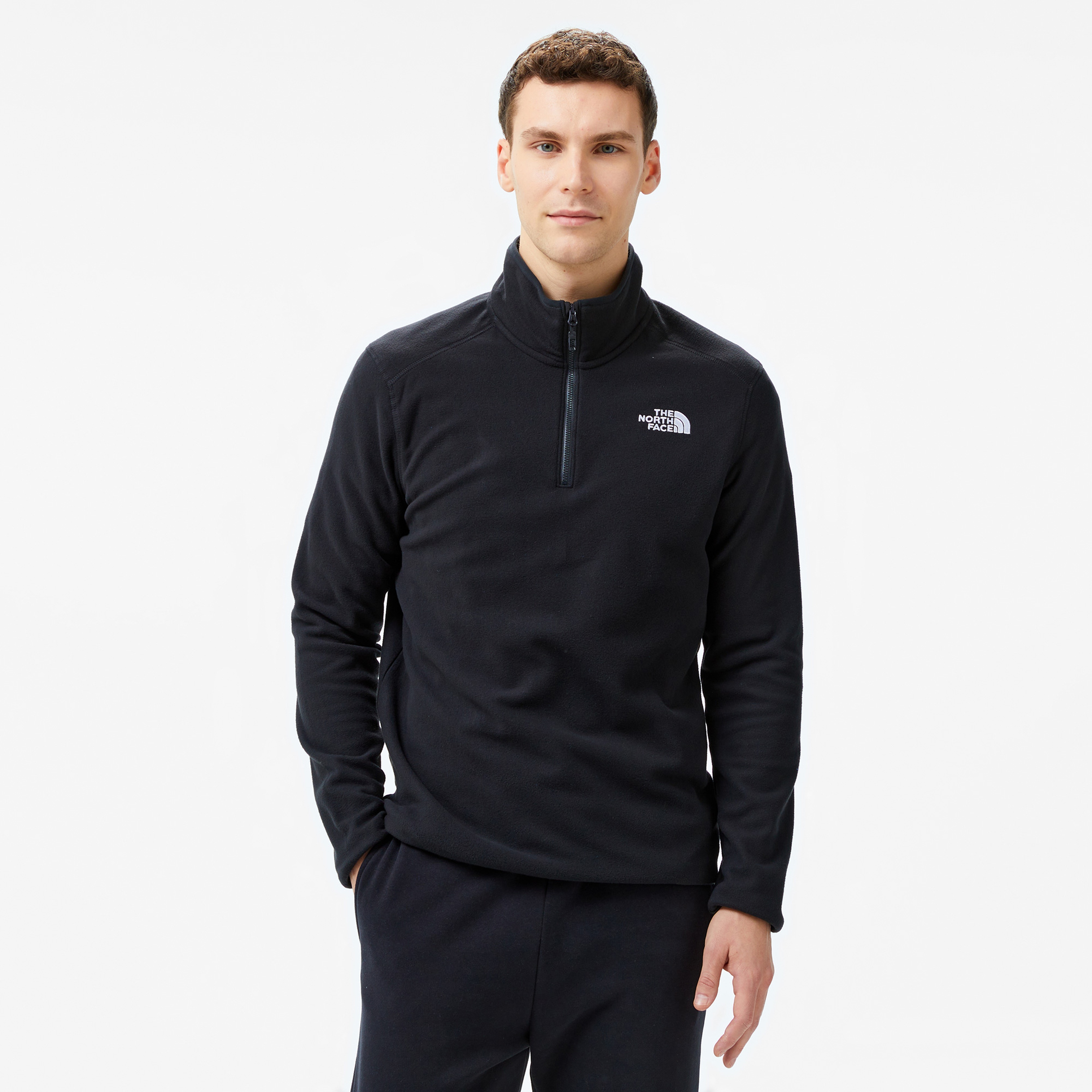 The North Face 100 Glacier 1/4 Zip Erkek Siyah Polar