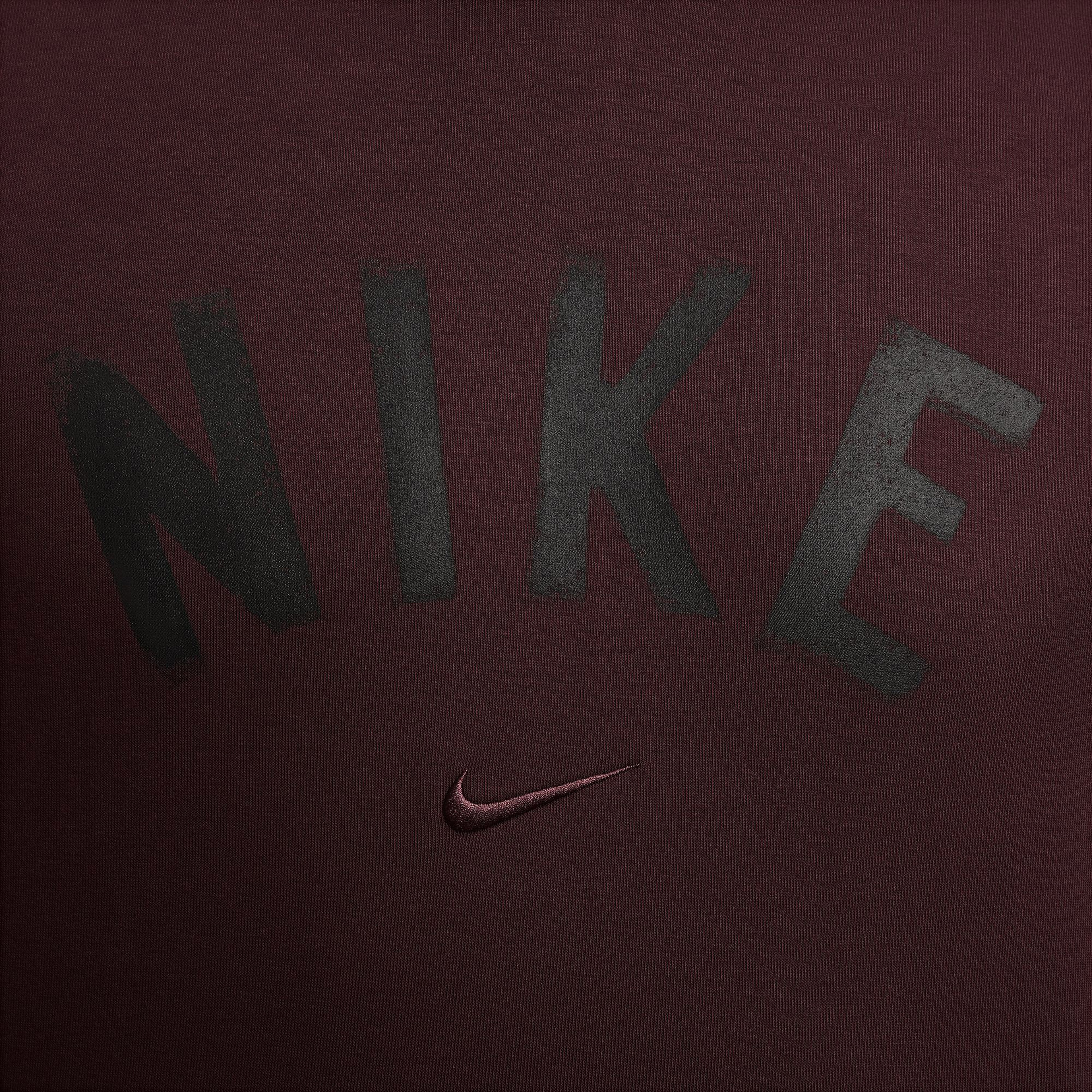 Nike Swoosh Dri-Fit Pullover Erkek Bordo Günlük Sweatshirt