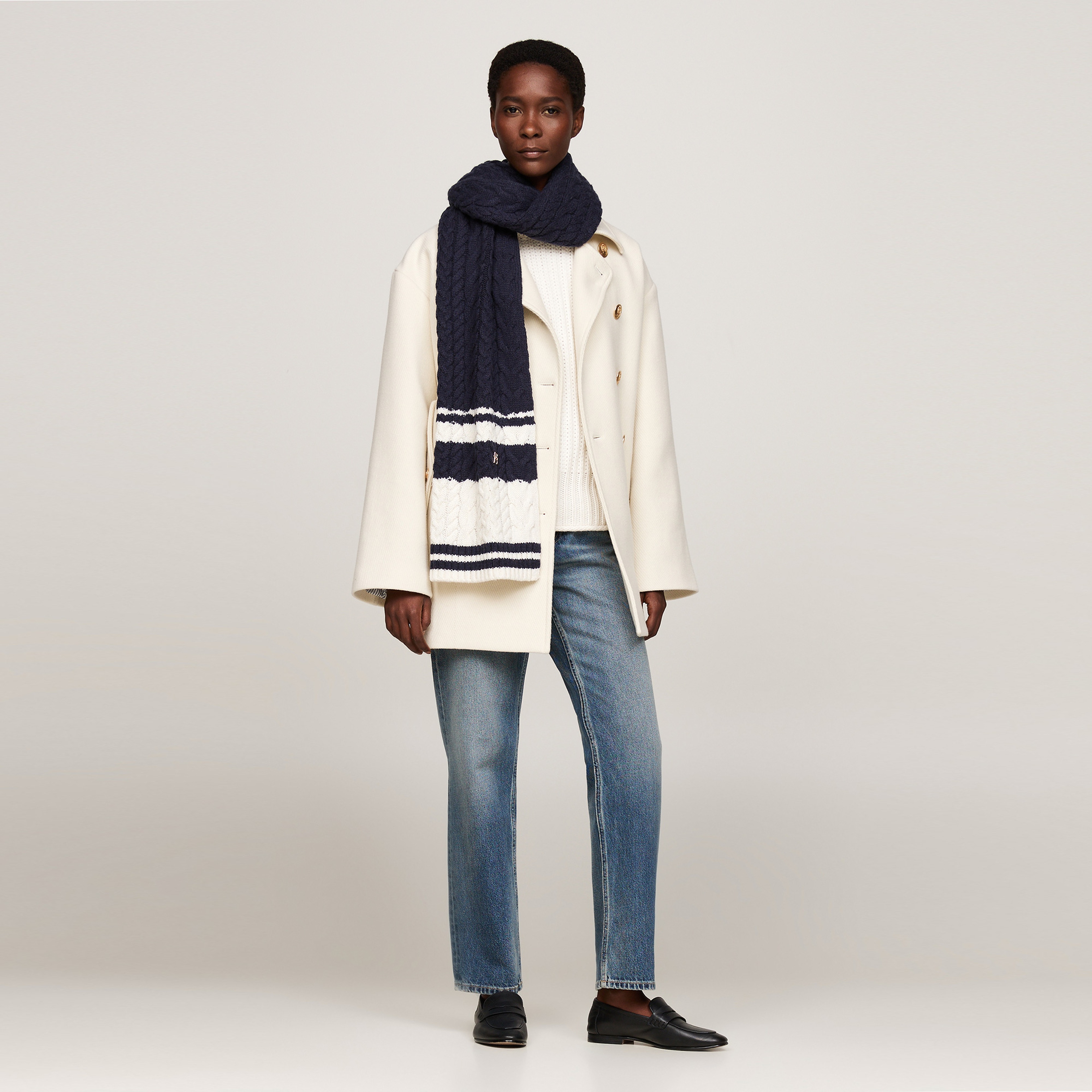 Tommy Hilfiger Kadın Mavi Atkı