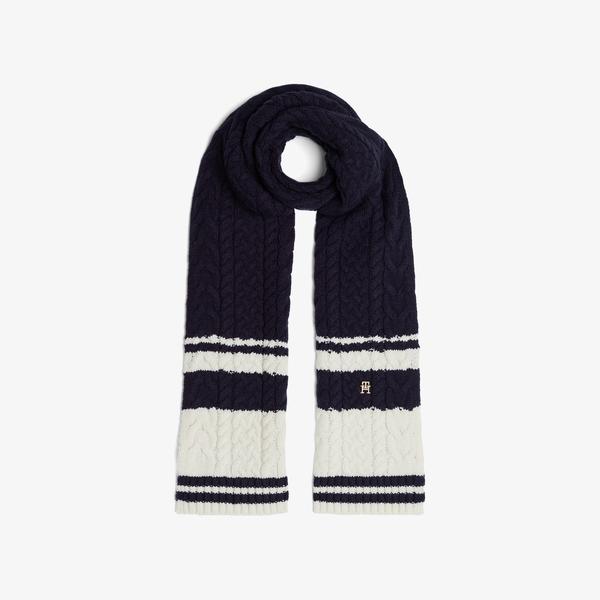 Tommy Hilfiger Kadın Mavi Atkı