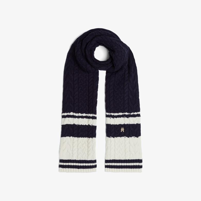 Tommy Hilfiger Kadın Mavi Atkı