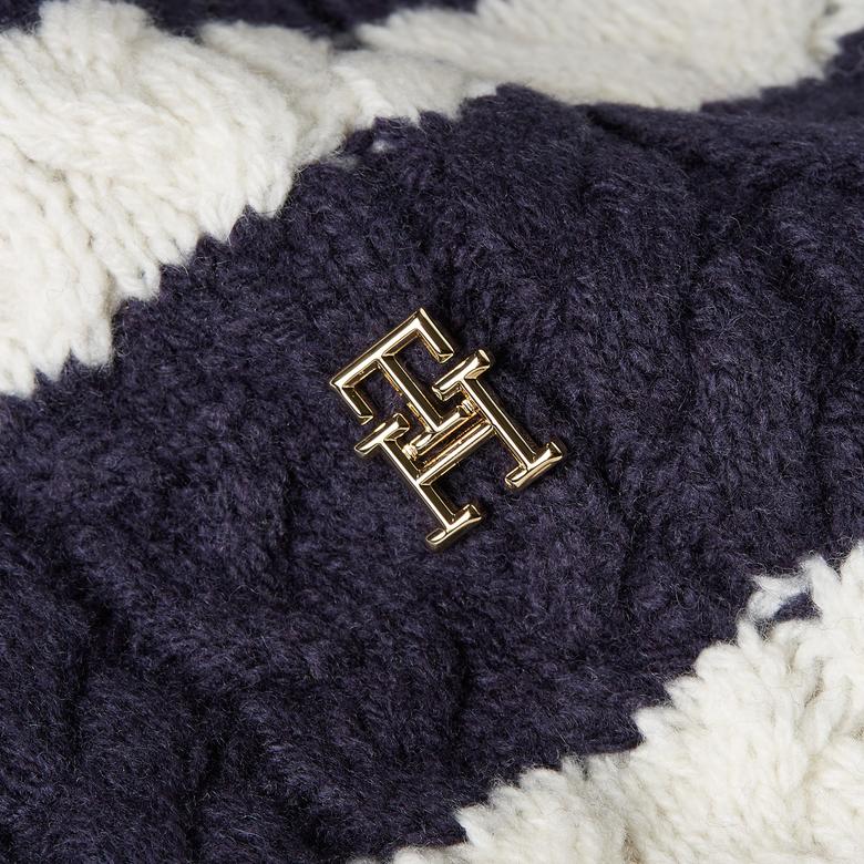 Tommy Hilfiger Kadın Mavi Atkı