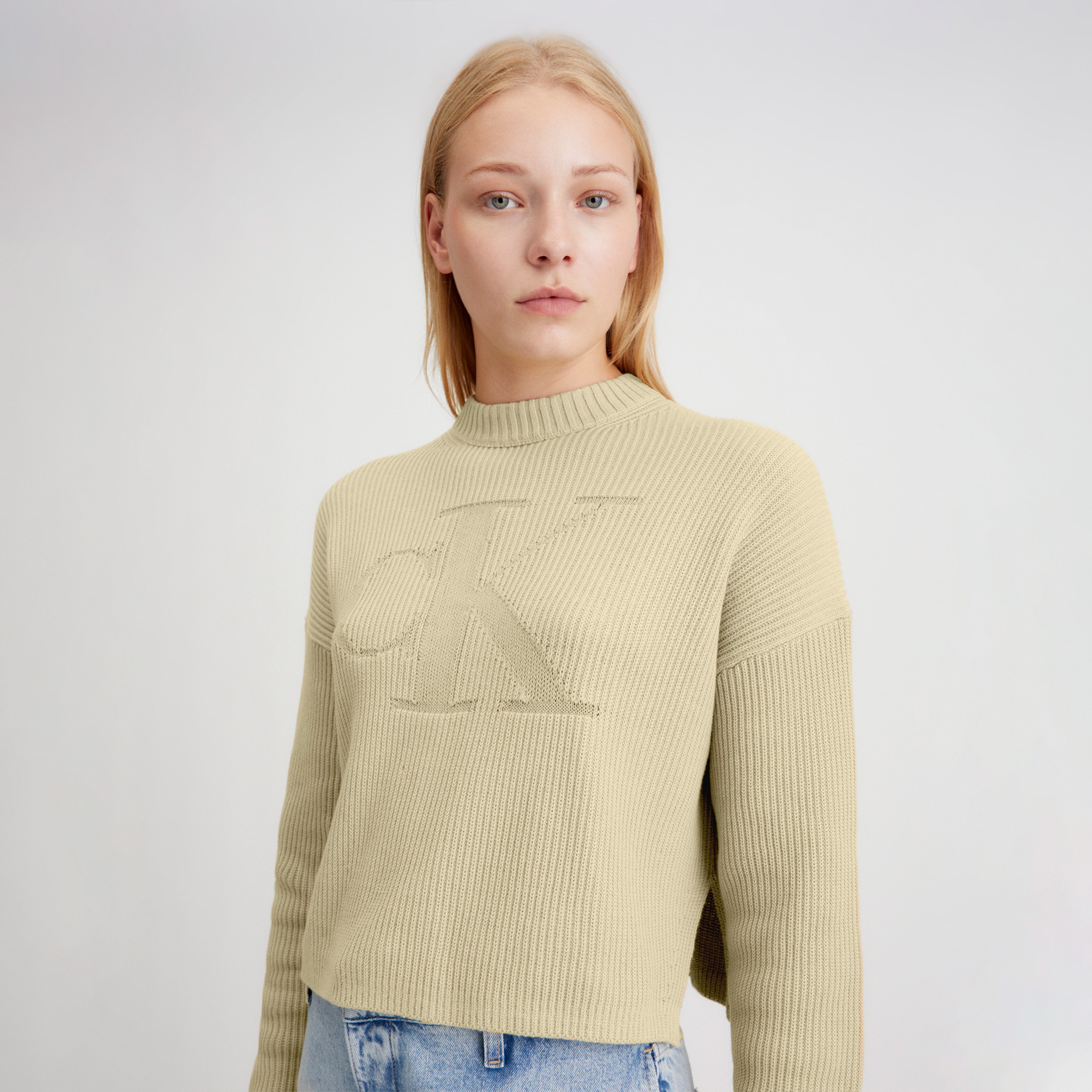 Calvin Klein Jeans Kadın Haki Triko