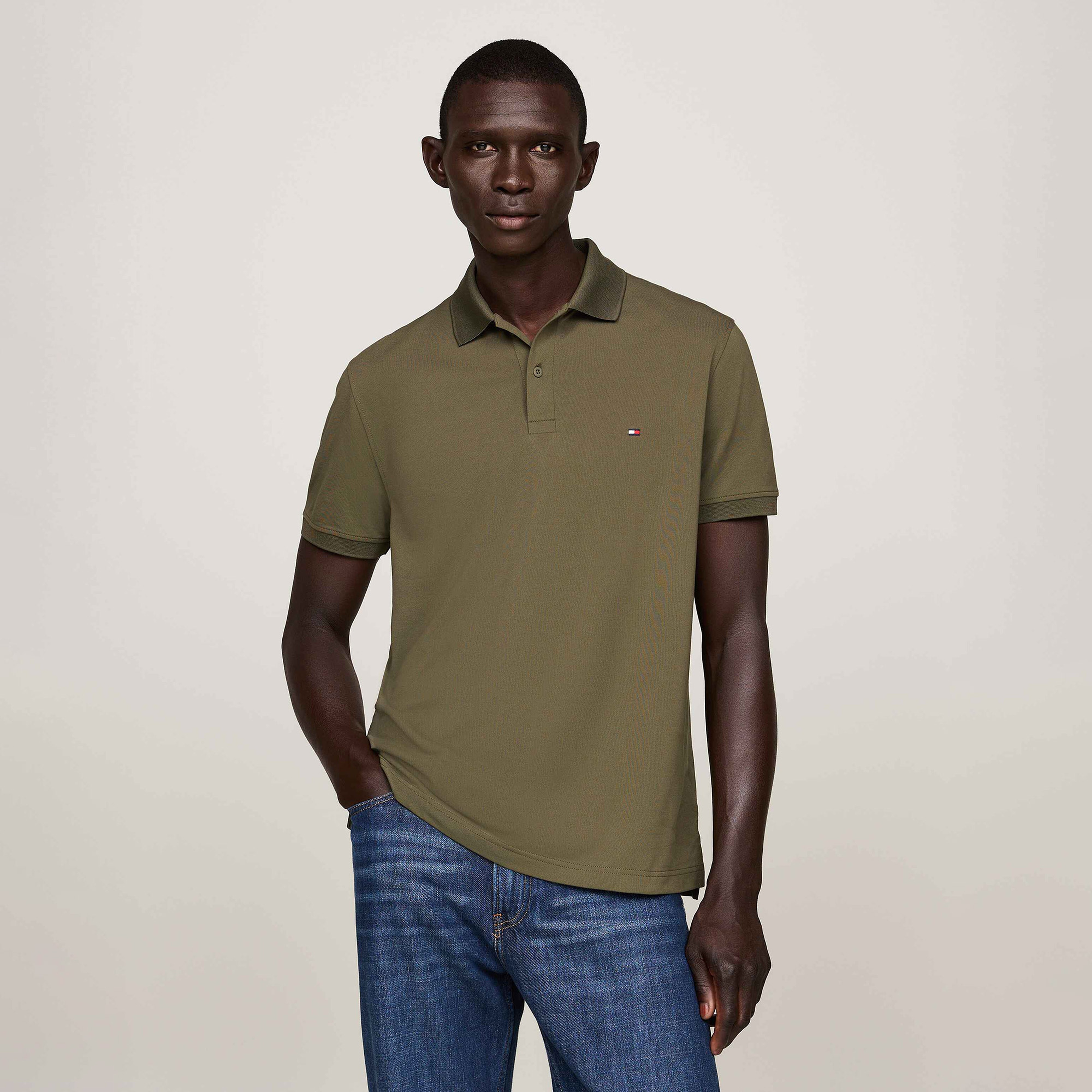 Tommy Hilfiger Erkek Haki Polo