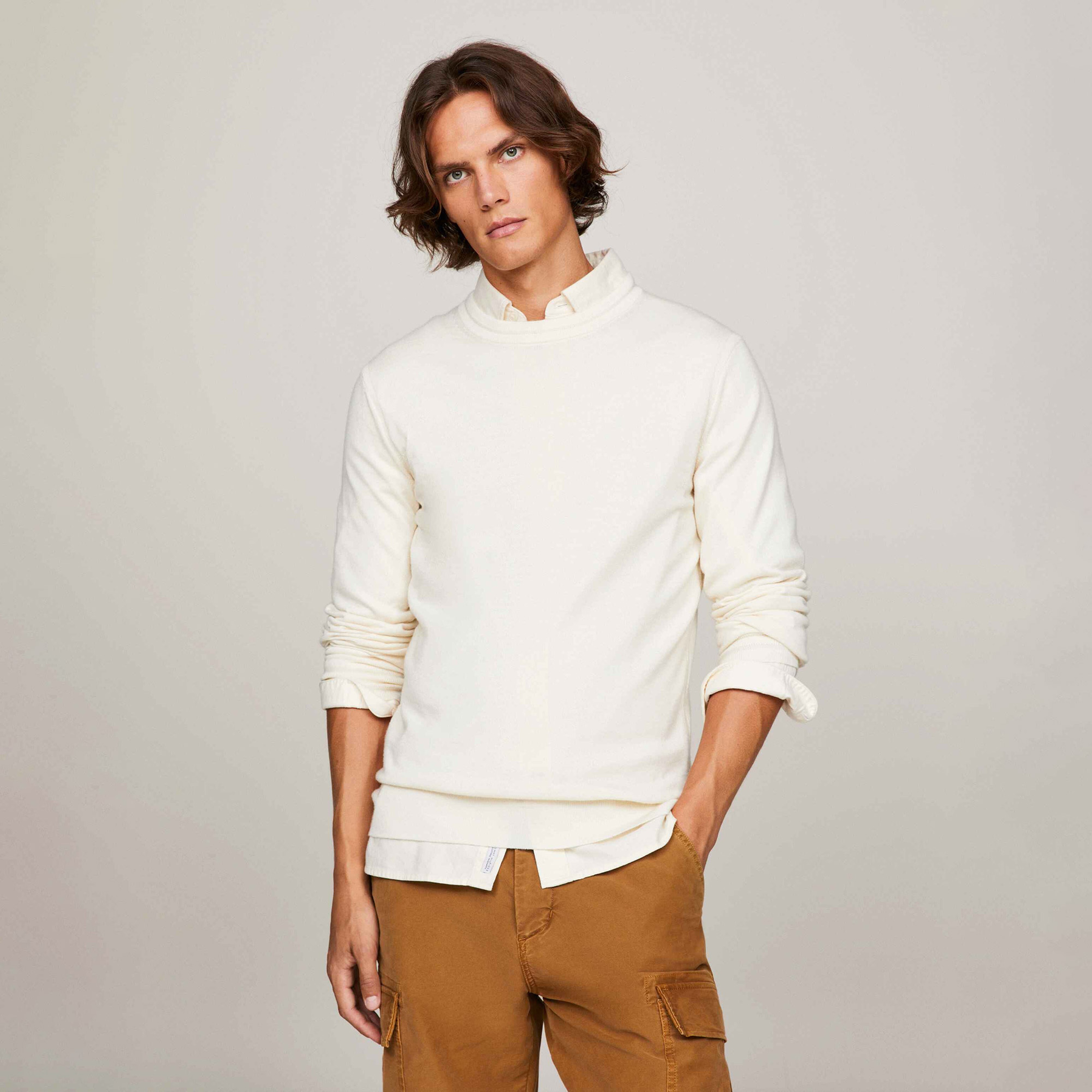 Tommy Hilfiger Erkek Beyaz Triko