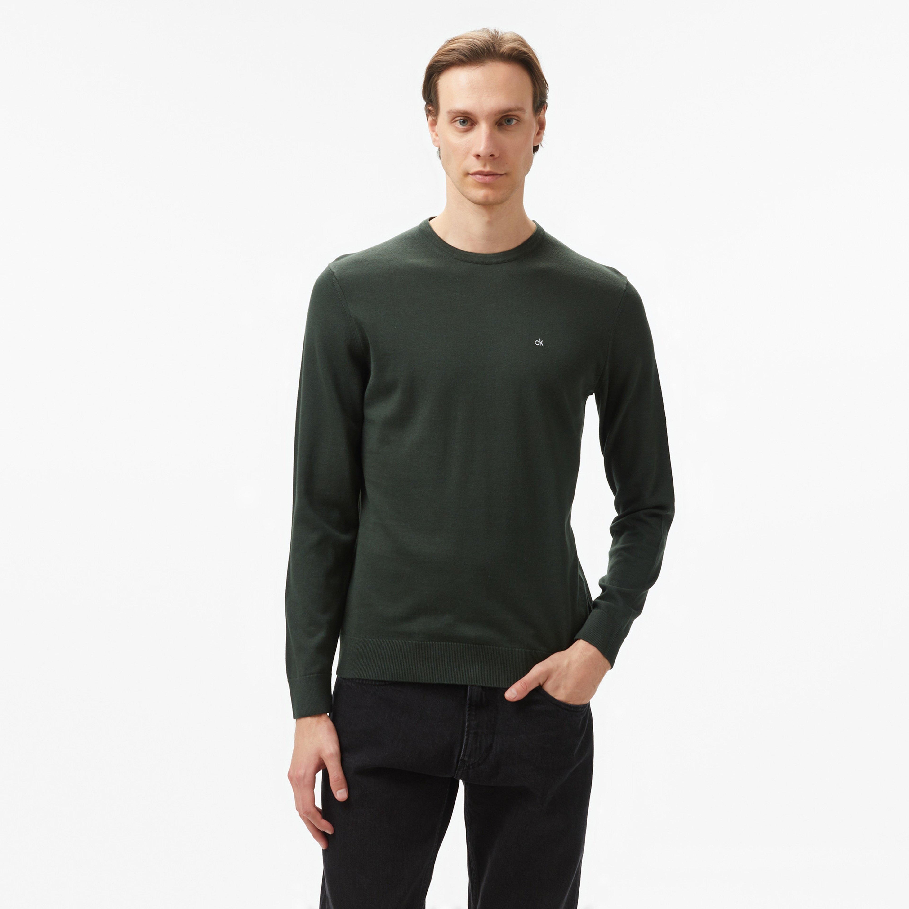 Calvin Klein Erkek Yeşil Triko