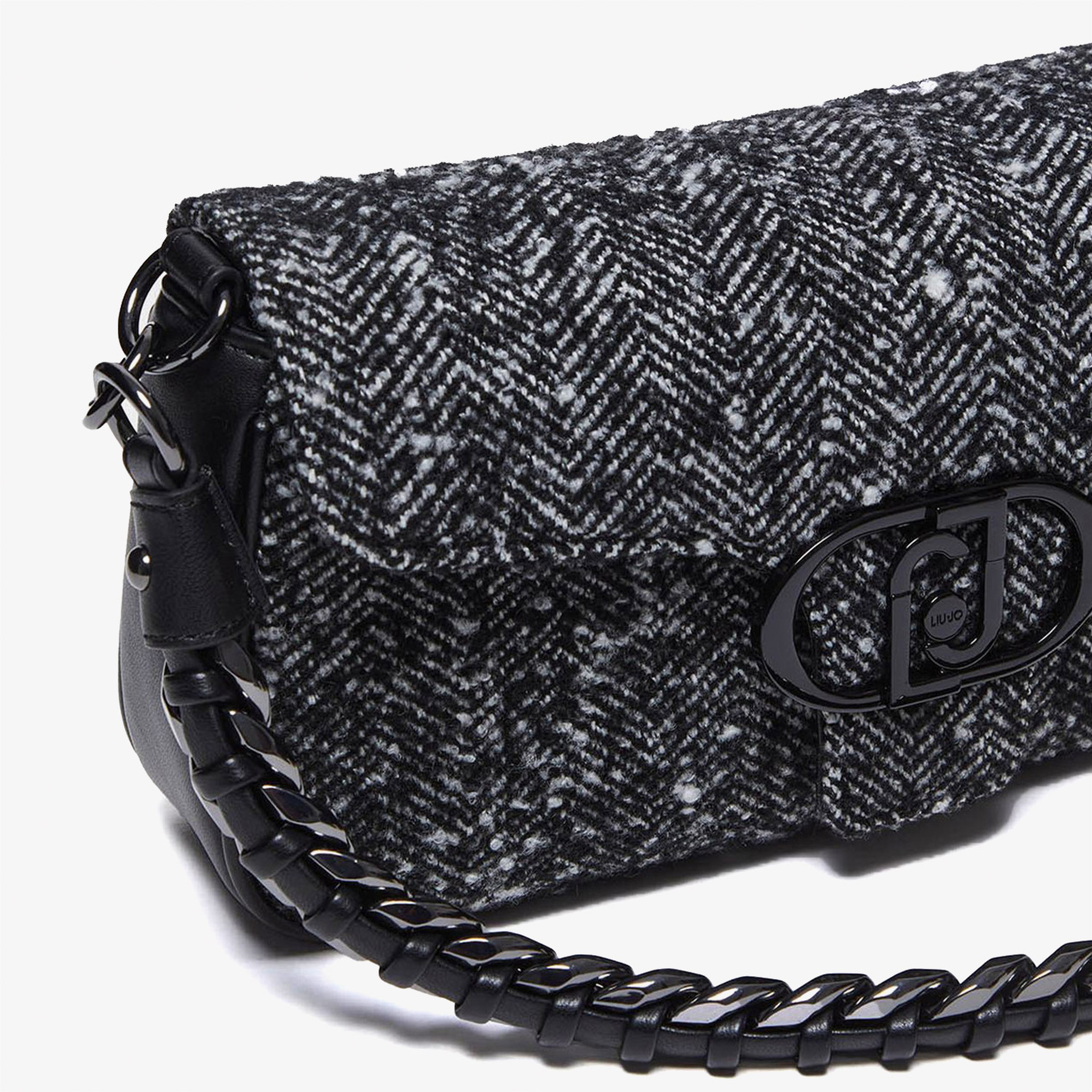 Liu Jo Chevron-Knit Kadın Siyah Omuz Çantası