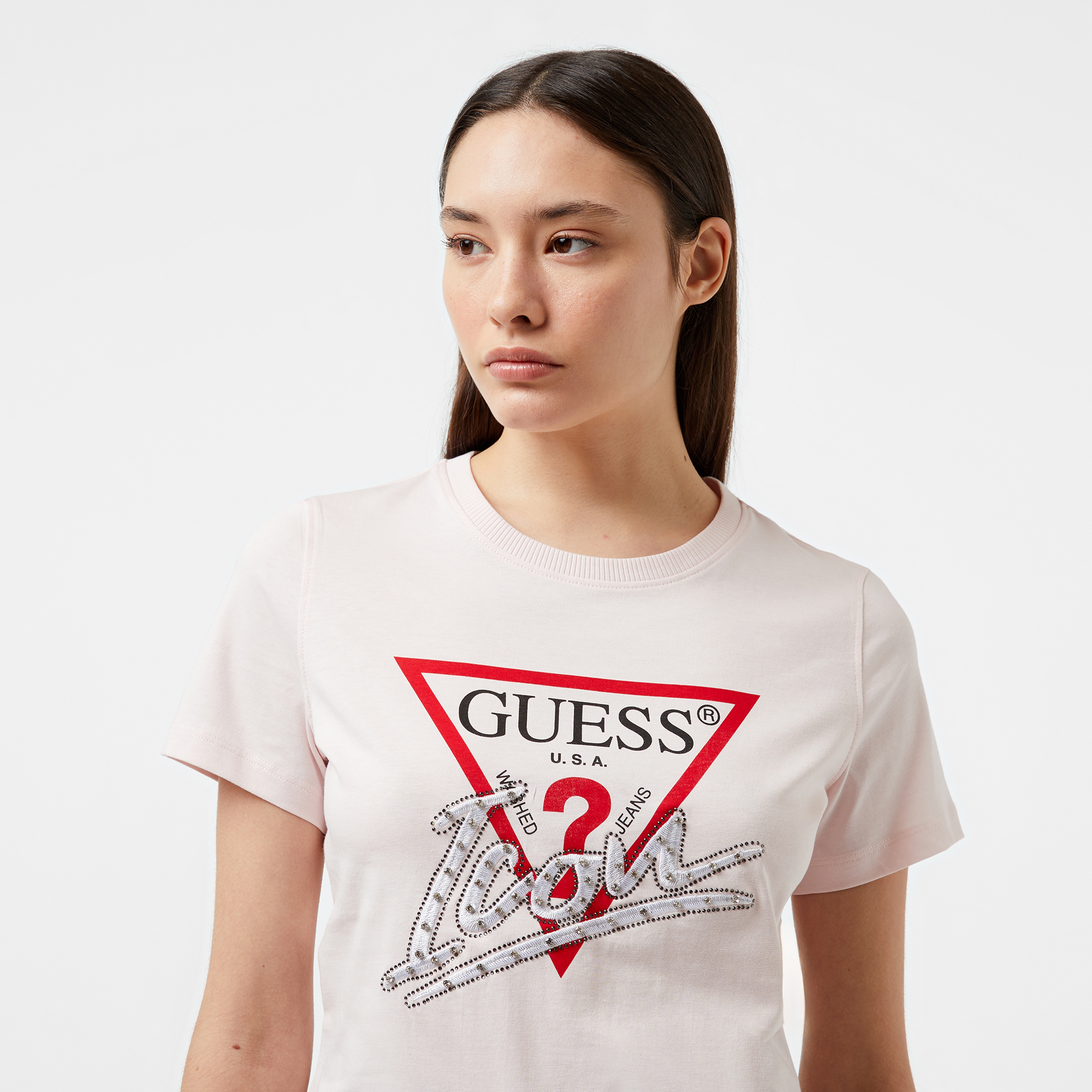 Guess Kadın Pembe T-Shirt