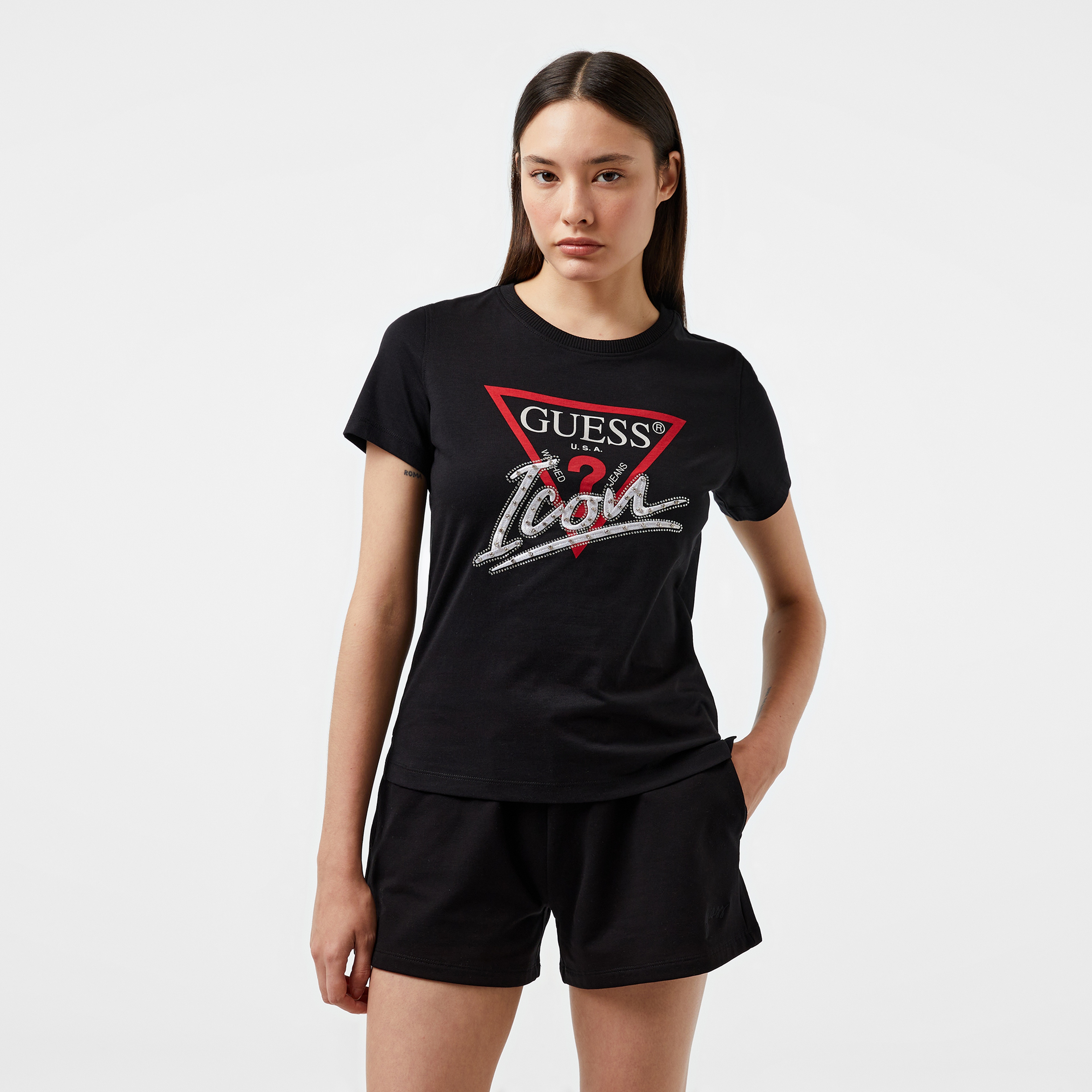 Guess Kadın Siyah T-Shirt