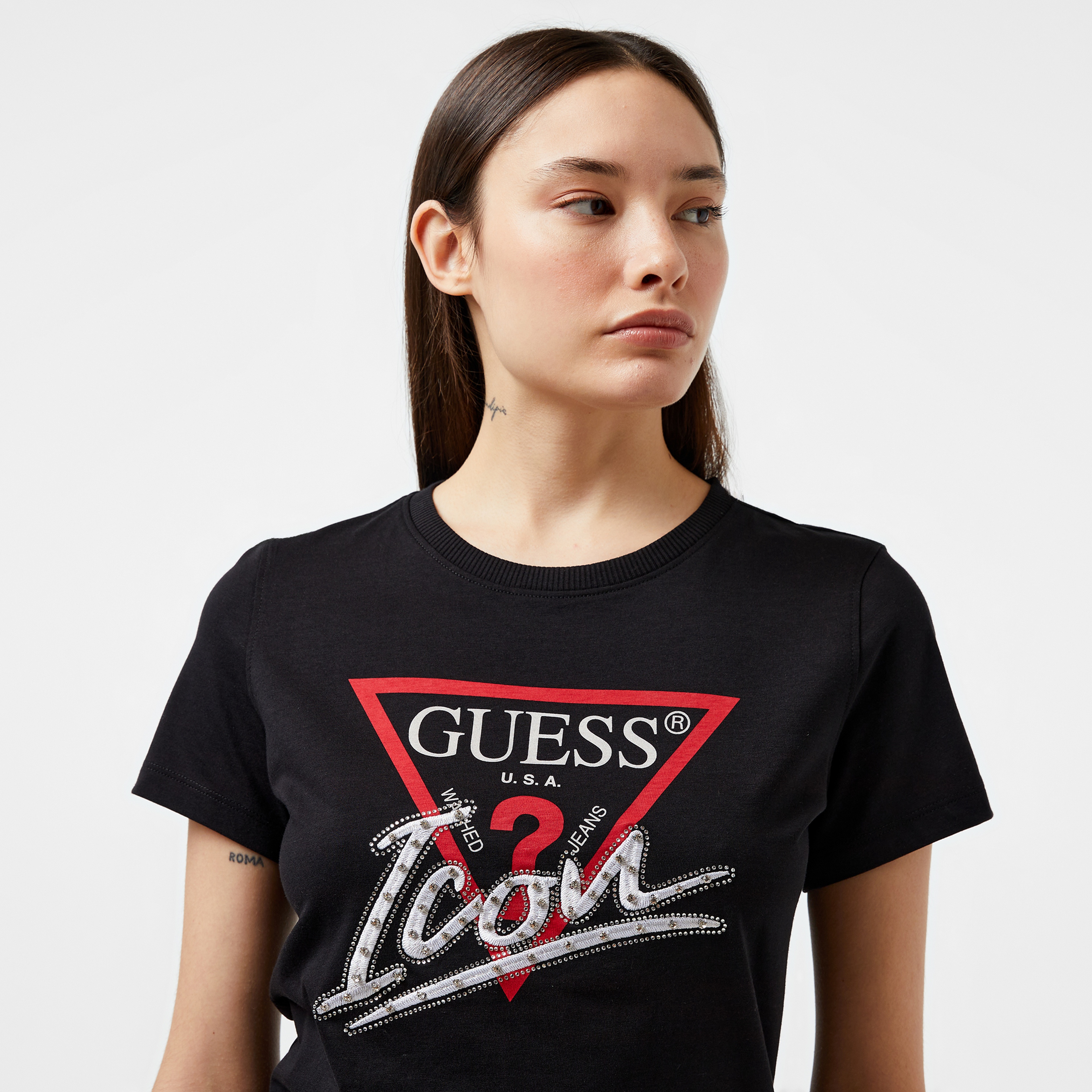 Guess Kadın Siyah T-Shirt