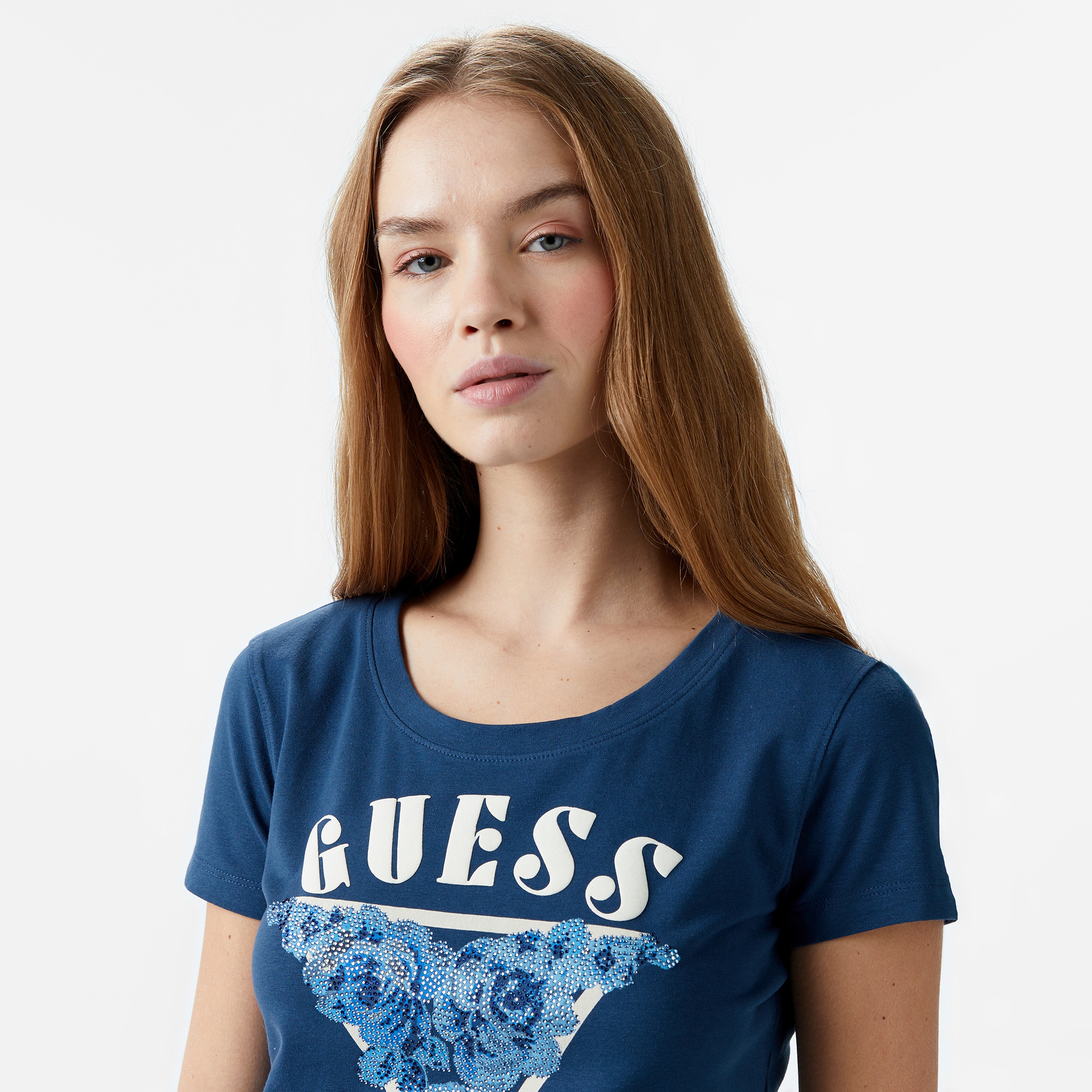 Guess Kadın Mavi T-Shirt