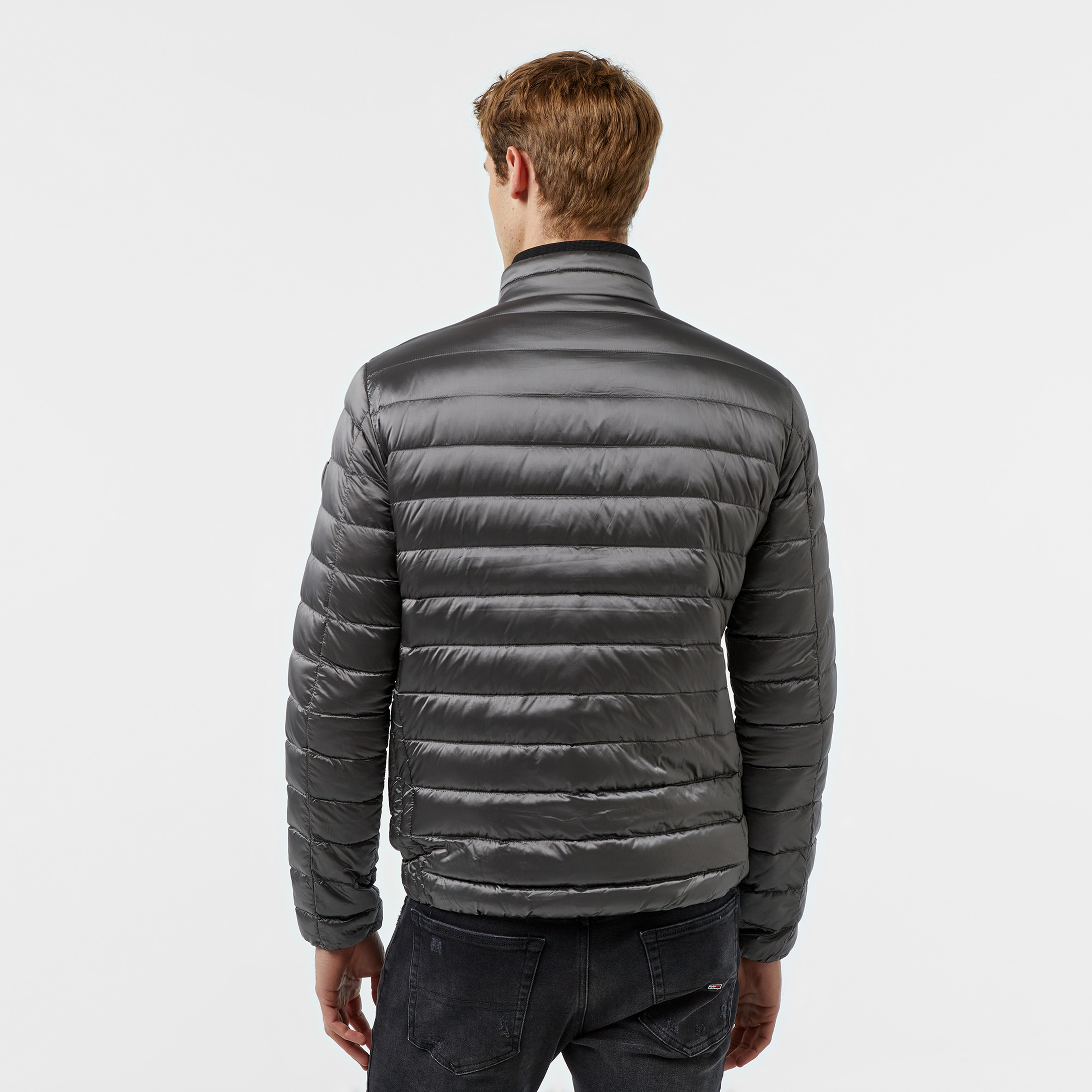 Guess Light Packable Reald Fıne Shiny Nylon 38 Erkek Gri Mont