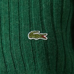 Lacoste Kadın Regular Fit Yarım Fermuarlı Renk Bloklu Yeşil Kazak