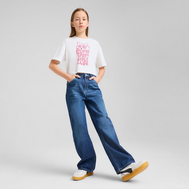 Puma Graphics Length Çocuk Beyaz T?Shirt