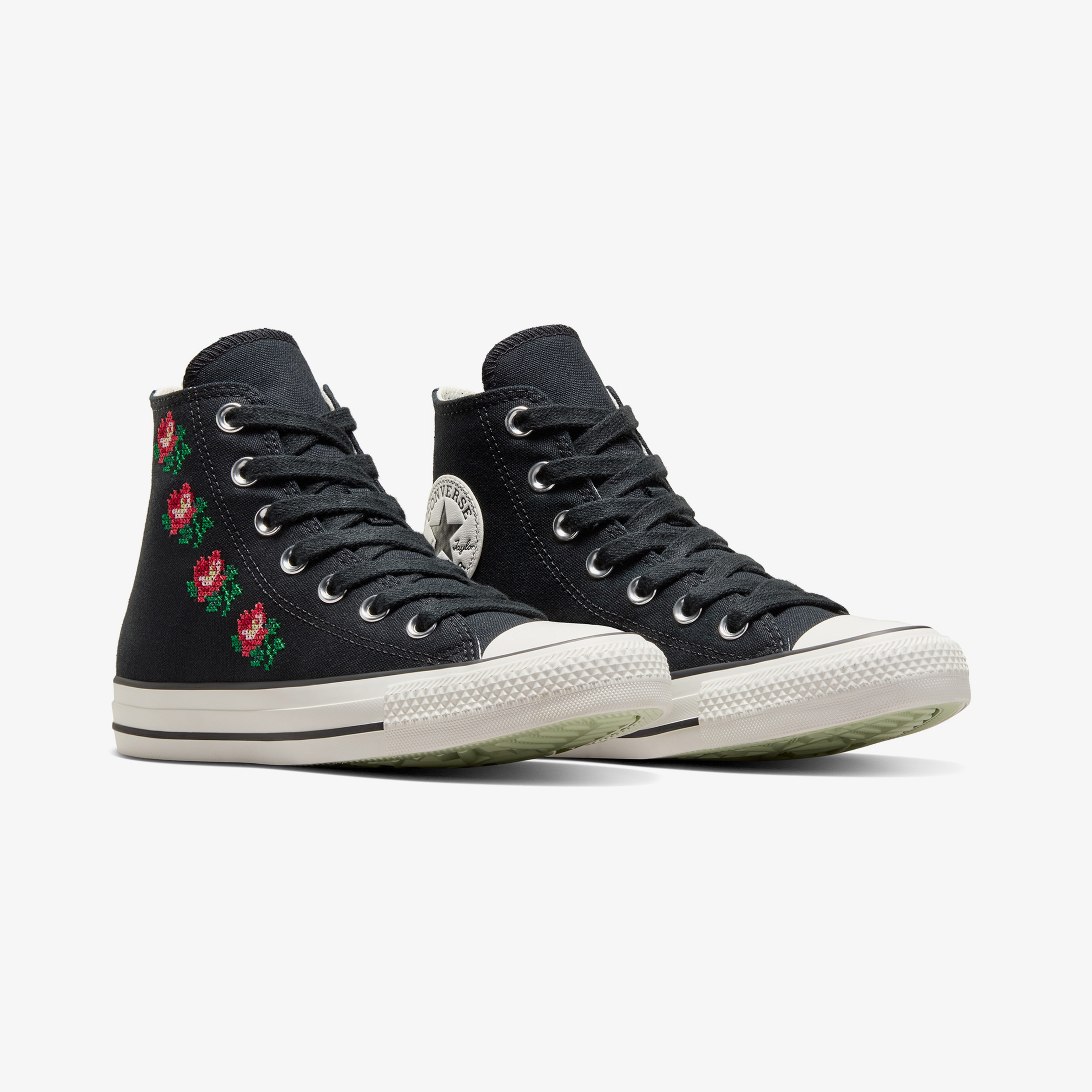 Converse Chuck Taylor Rose Cross Stich Unisex Siyah Sneaker