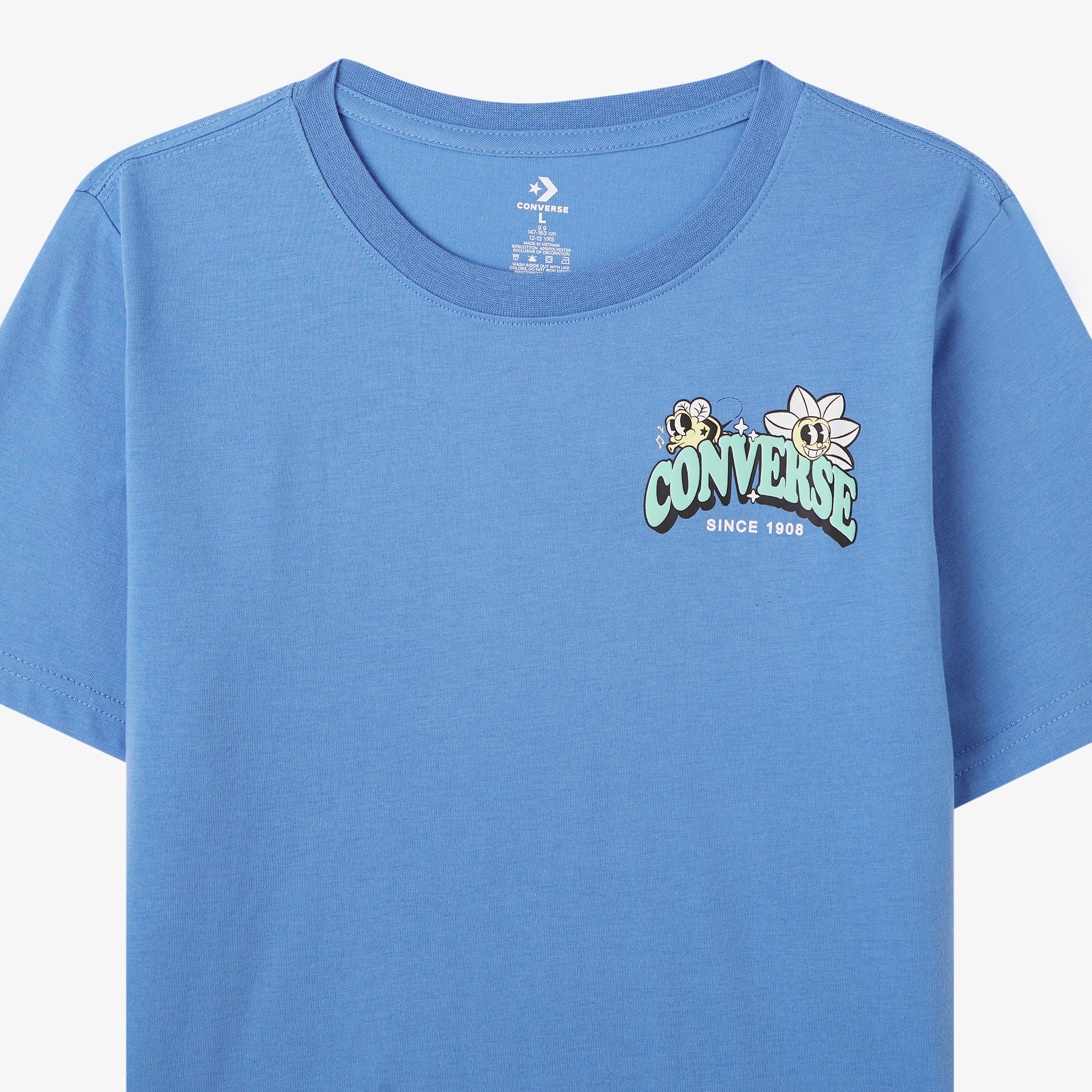 Converse Trail Mix Flower Çocuk Mavi T-Shirt