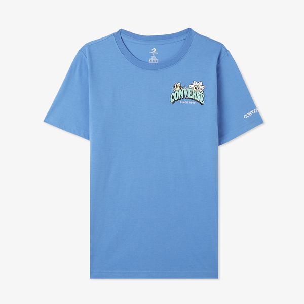 Converse Trail Mix Flower Çocuk Mavi T-Shirt