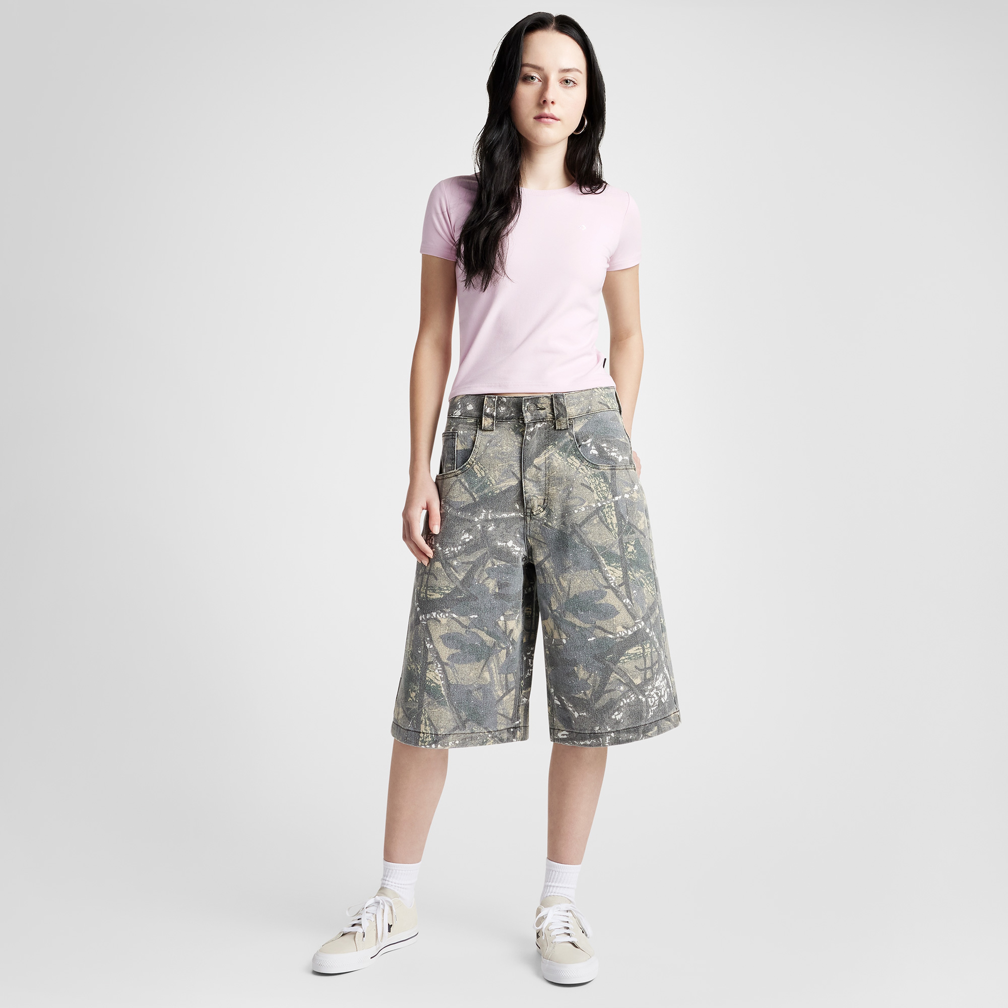 Converse Kadın Pembe Crop T-Shirt