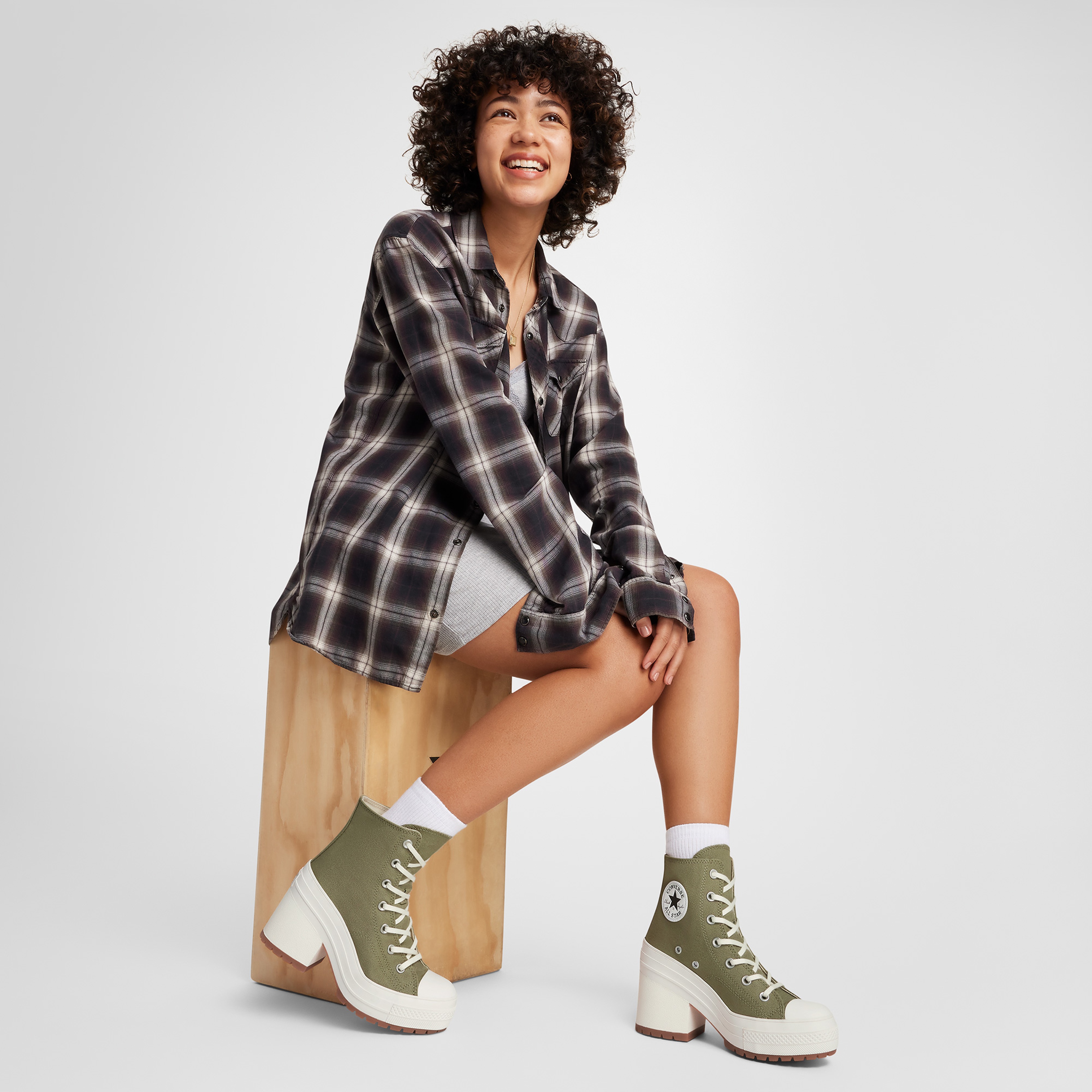 Converse Chuck 70 De Luxe Platform Kadın Haki Sneaker