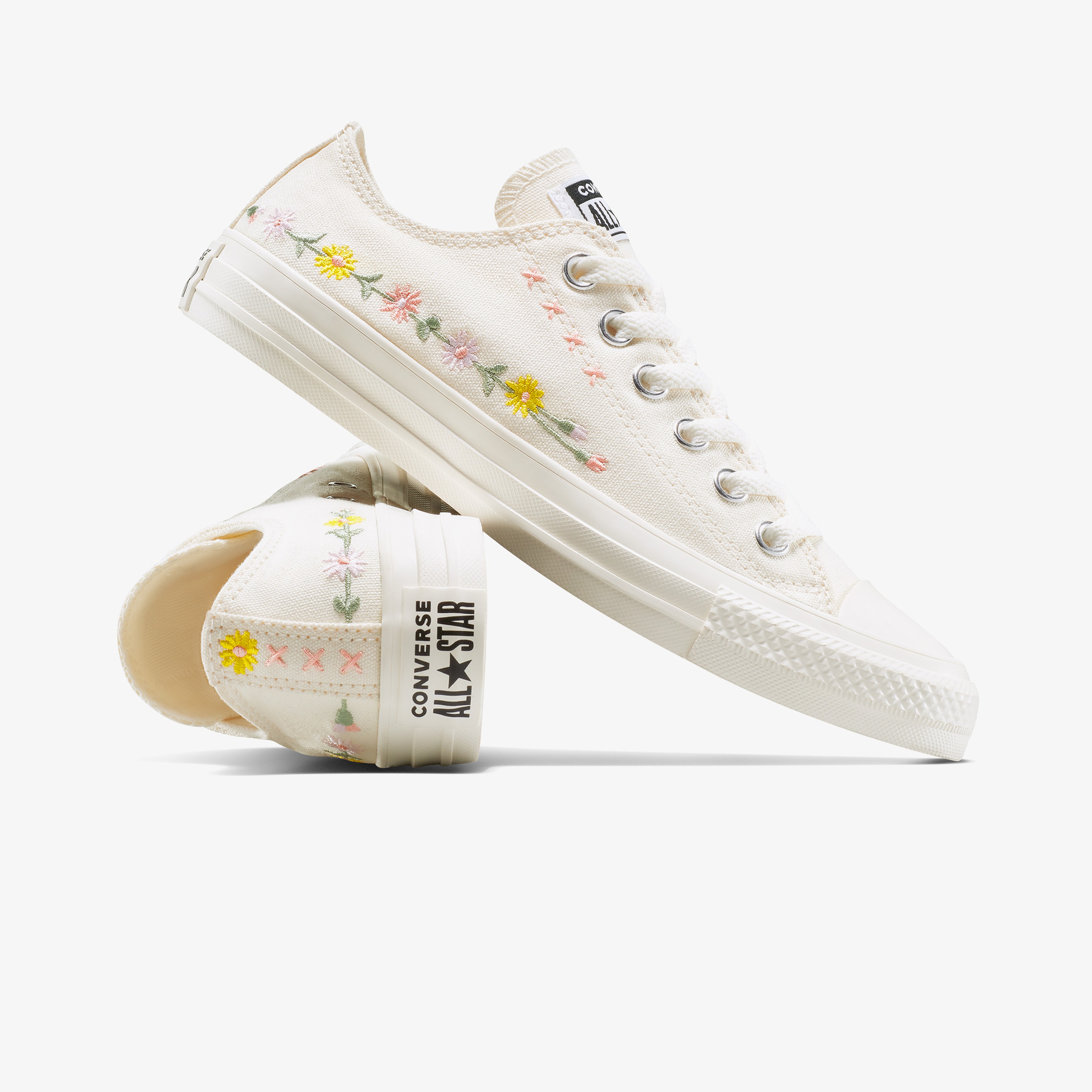 Converse Chuck Taylor Embroidered Flowers Unisex Krem Sneaker