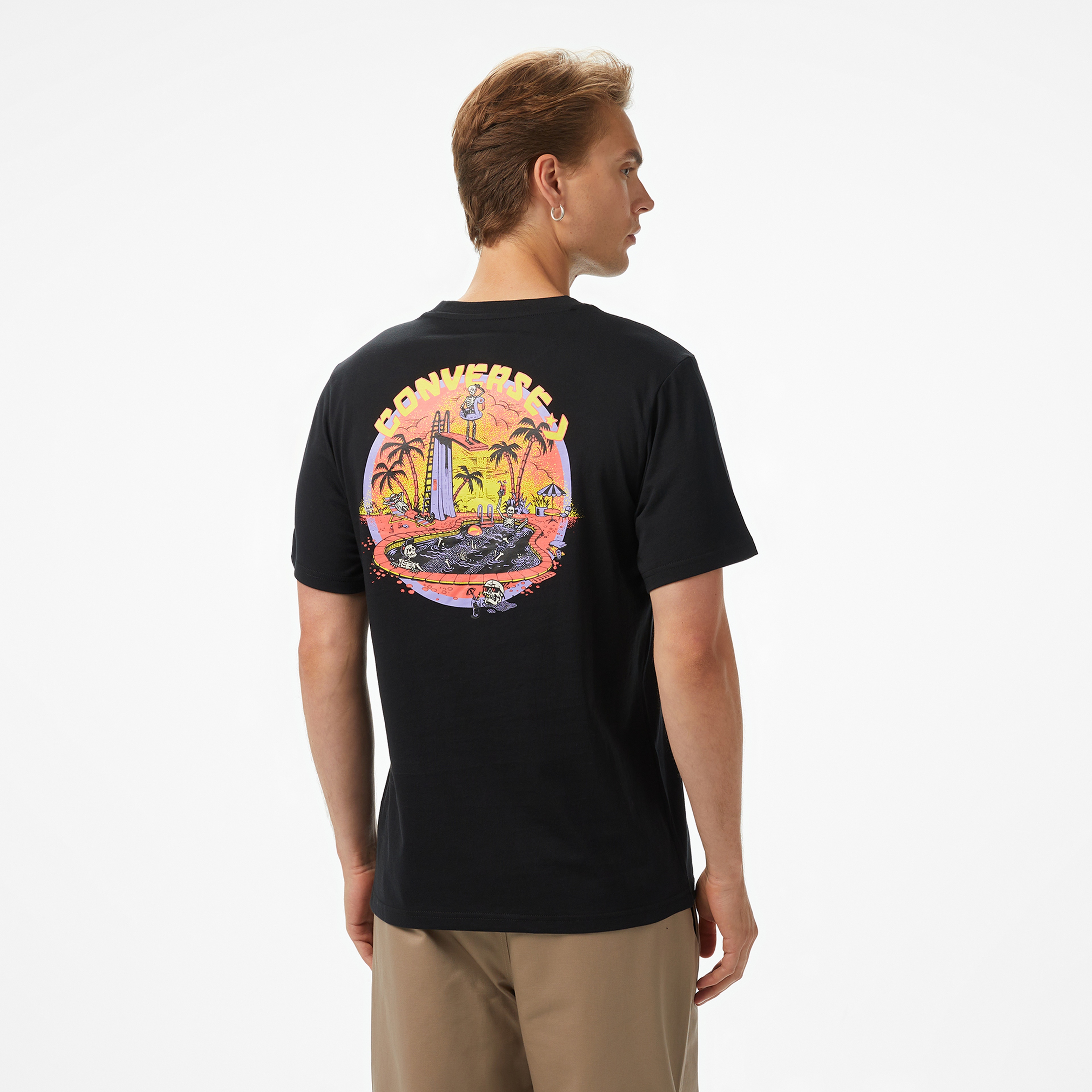 Converse Skeleton Party Erkek Siyah T-Shirt