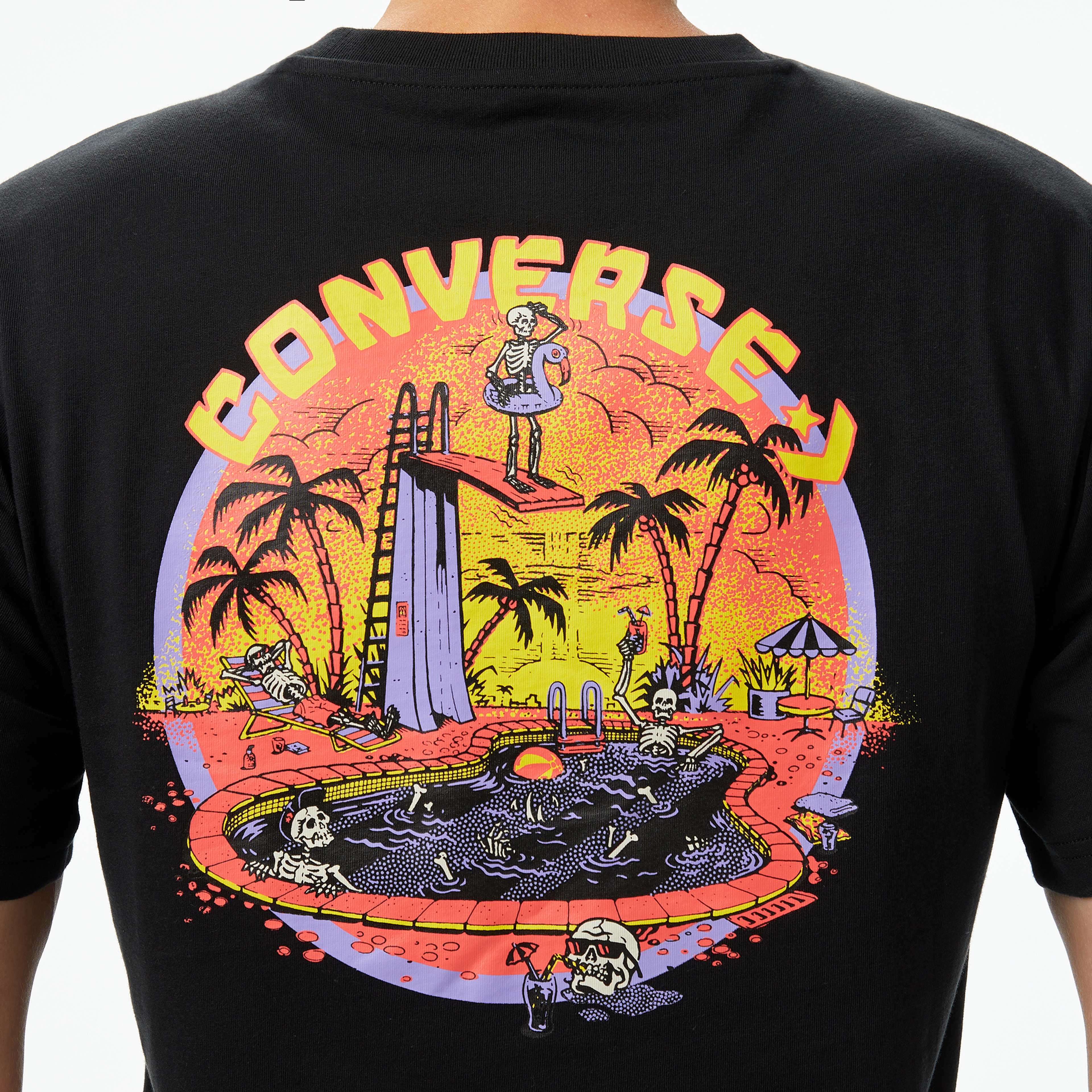 Converse Skeleton Party Erkek Siyah T-Shirt