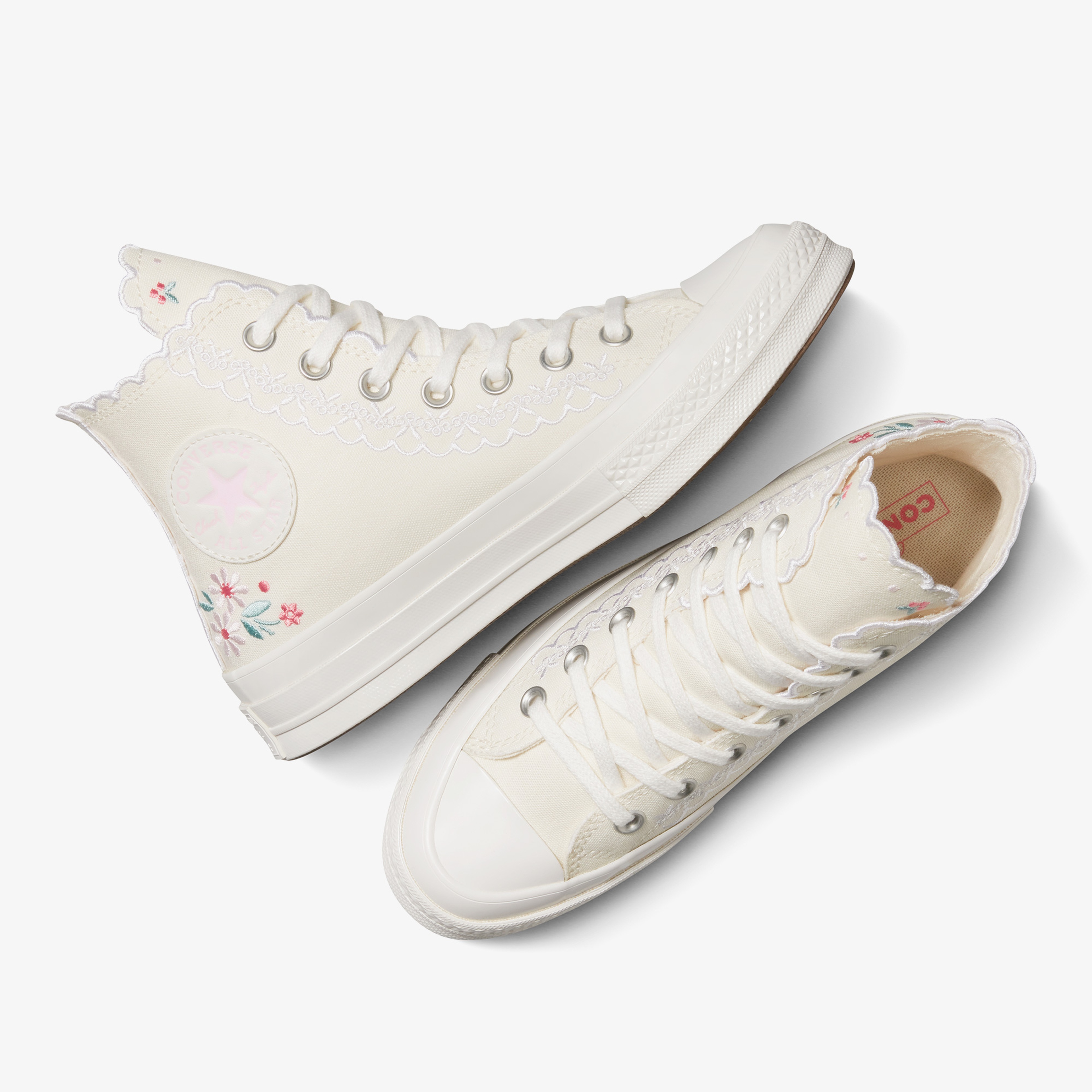 Converse Chuck Taylor Embroidered Kadın Krem Sneaker