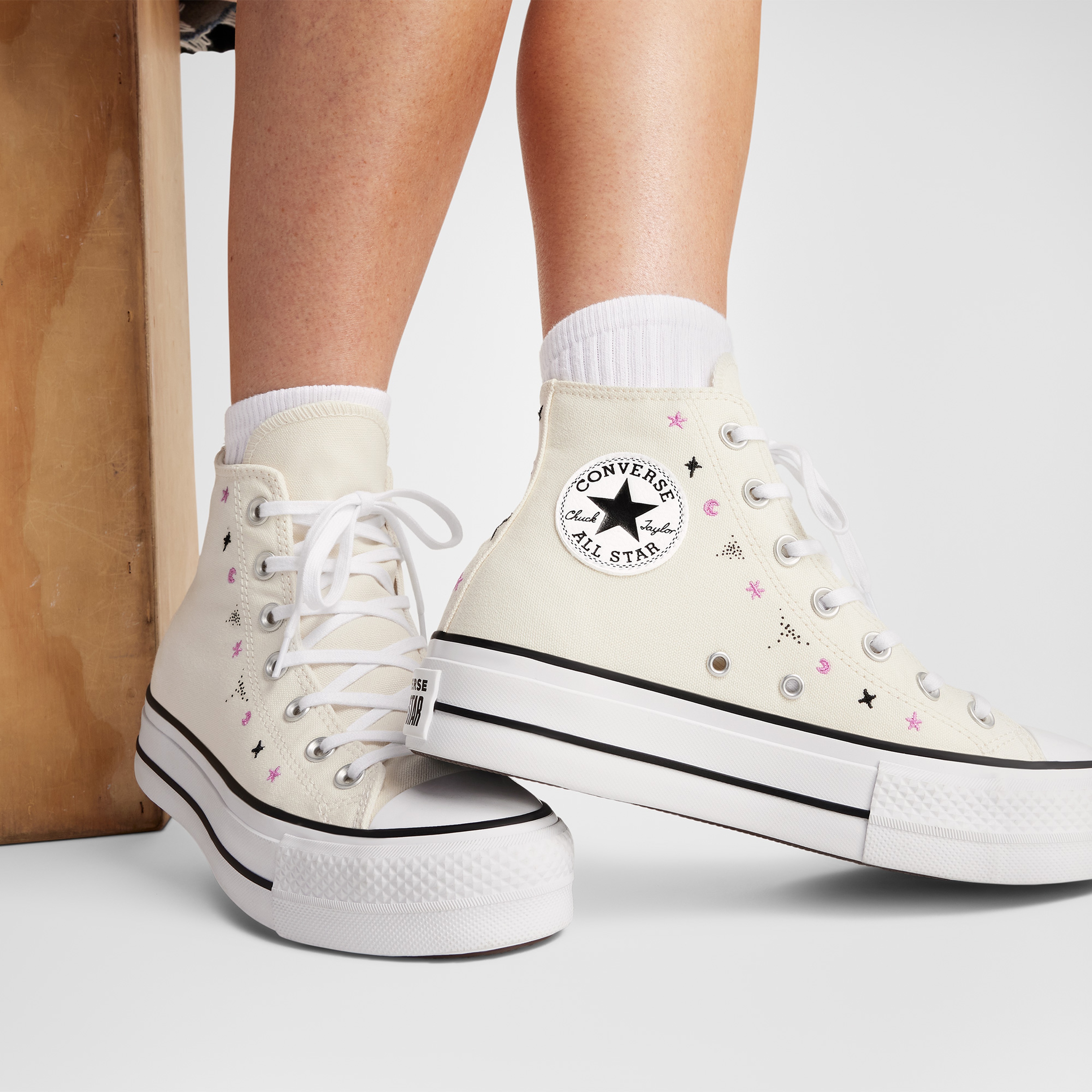 Converse Chuck Taylor All Star Lift Platform Celestial Kadın Krem Sneaker