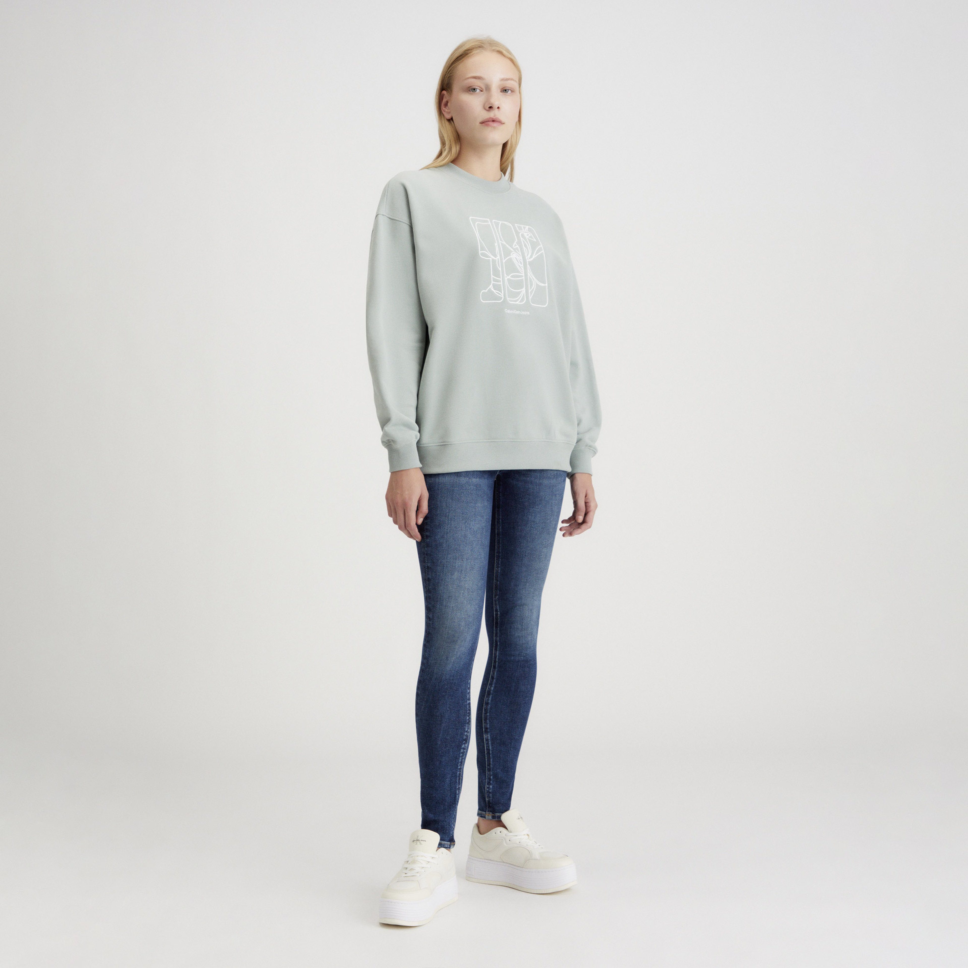 Calvin Klein Jeans Kadın Mavi Pantolon