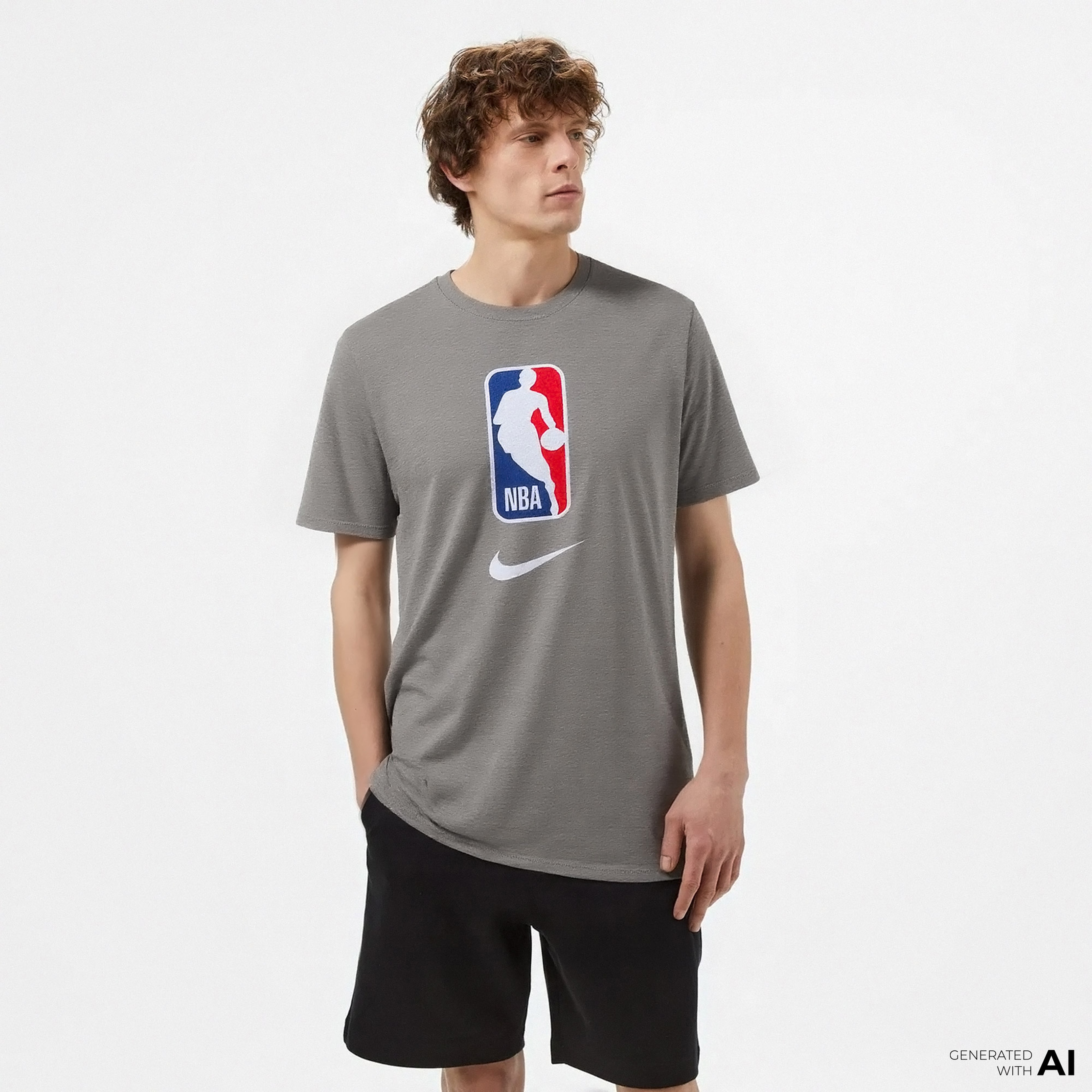 Nike Dri Fit Nba Team 31 Erkek Gri T-Shirt