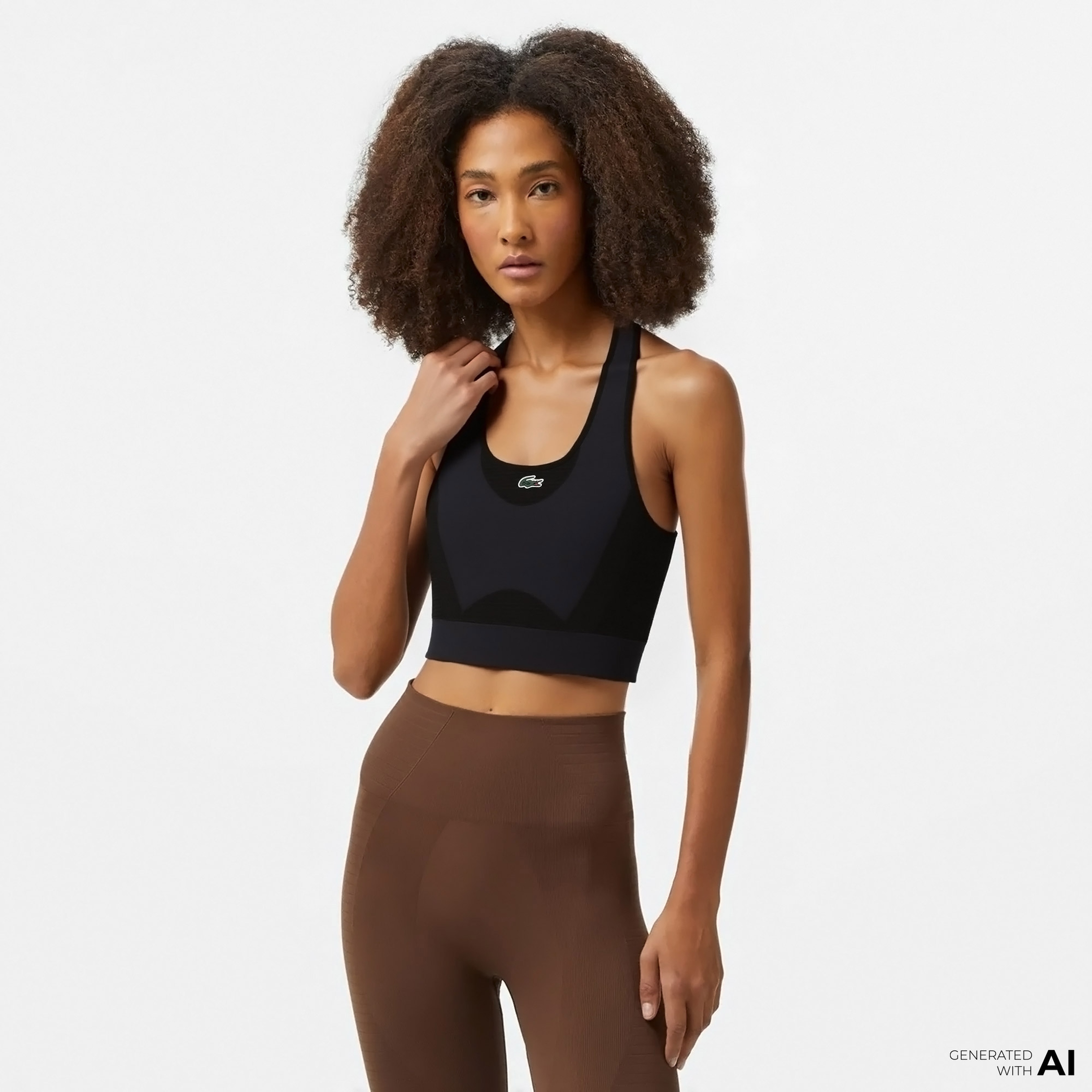 Lacoste Active Kadın Slim Fit Kolsuz Siyah Bra