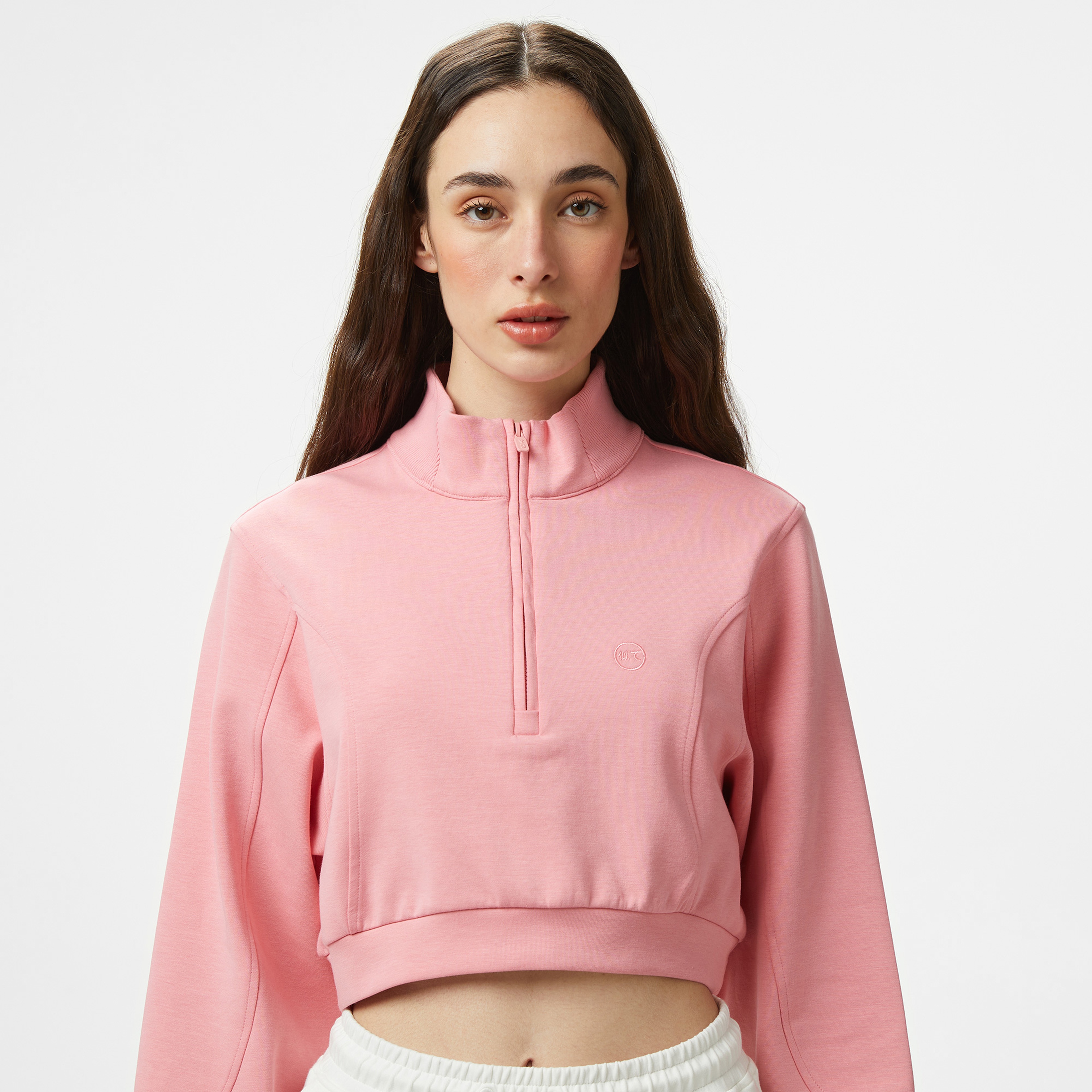 UNITED4 Örme Crop Kadın Pembe Sweatshirt