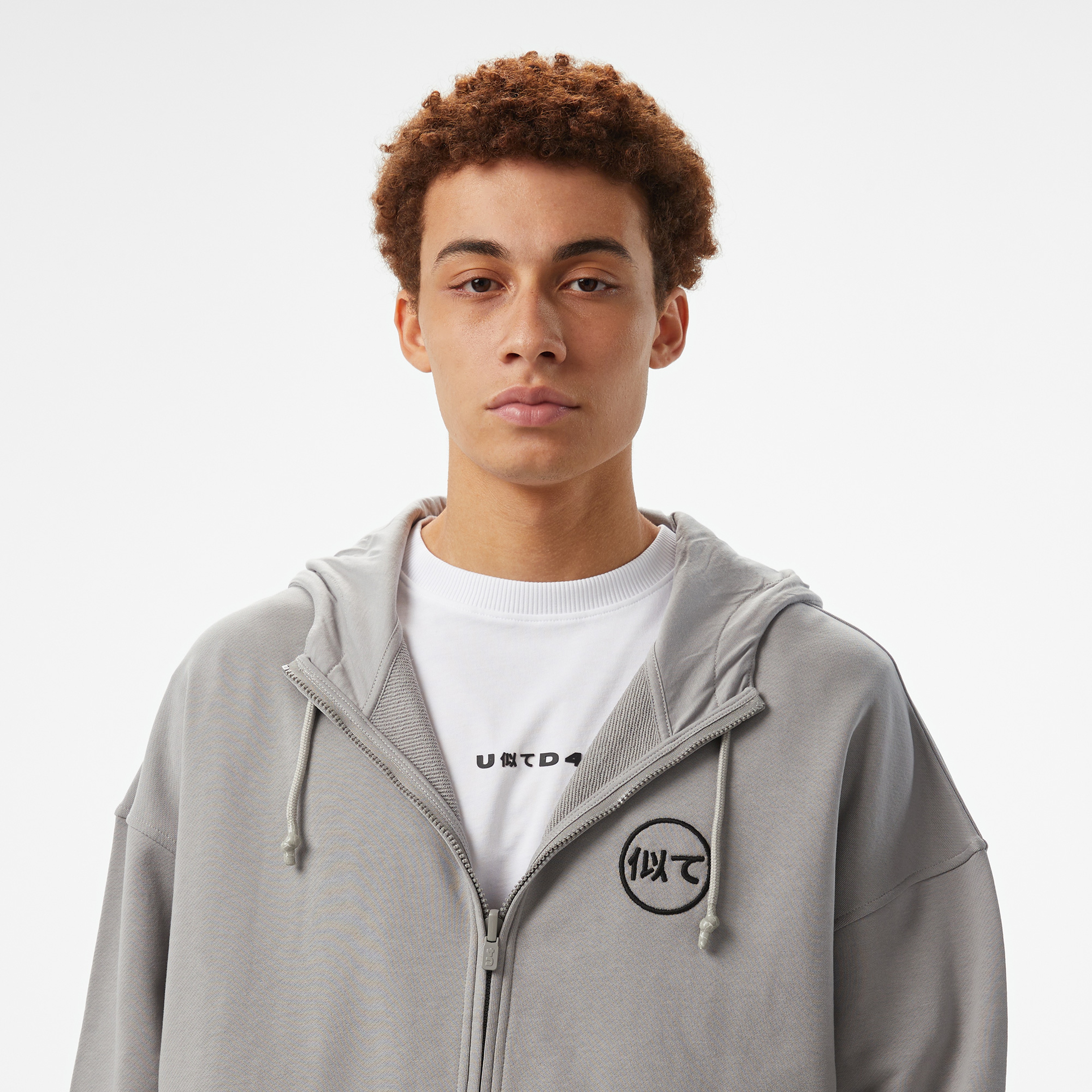 UNITED4 Erkek Gri Oversize T-Shirt