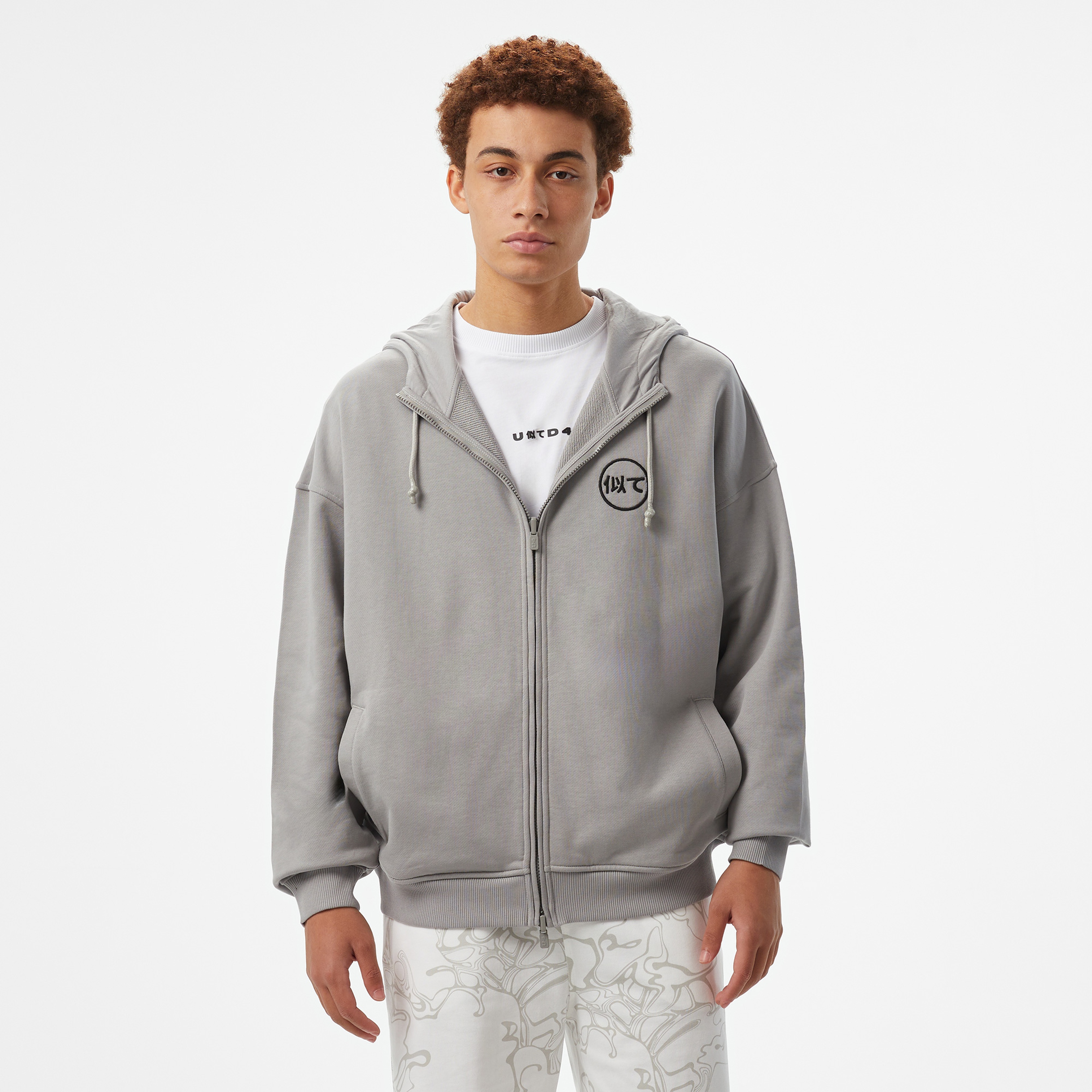 UNITED4 Erkek Gri Oversize T-Shirt