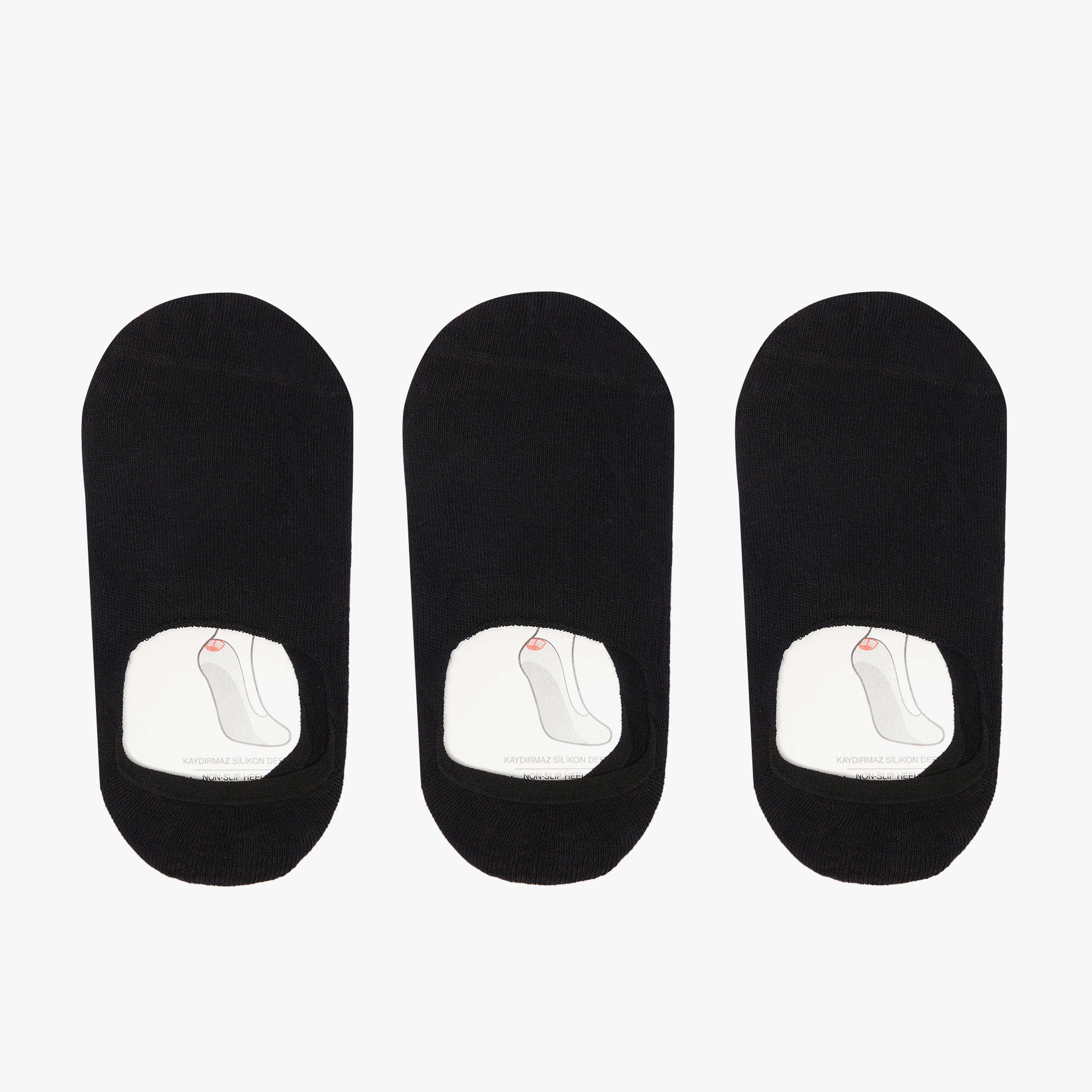 UNITED4 Unisex 3'lü Siyah Babet Çorap