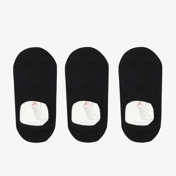 UNITED4 Unisex 3'lü Siyah Babet Çorap
