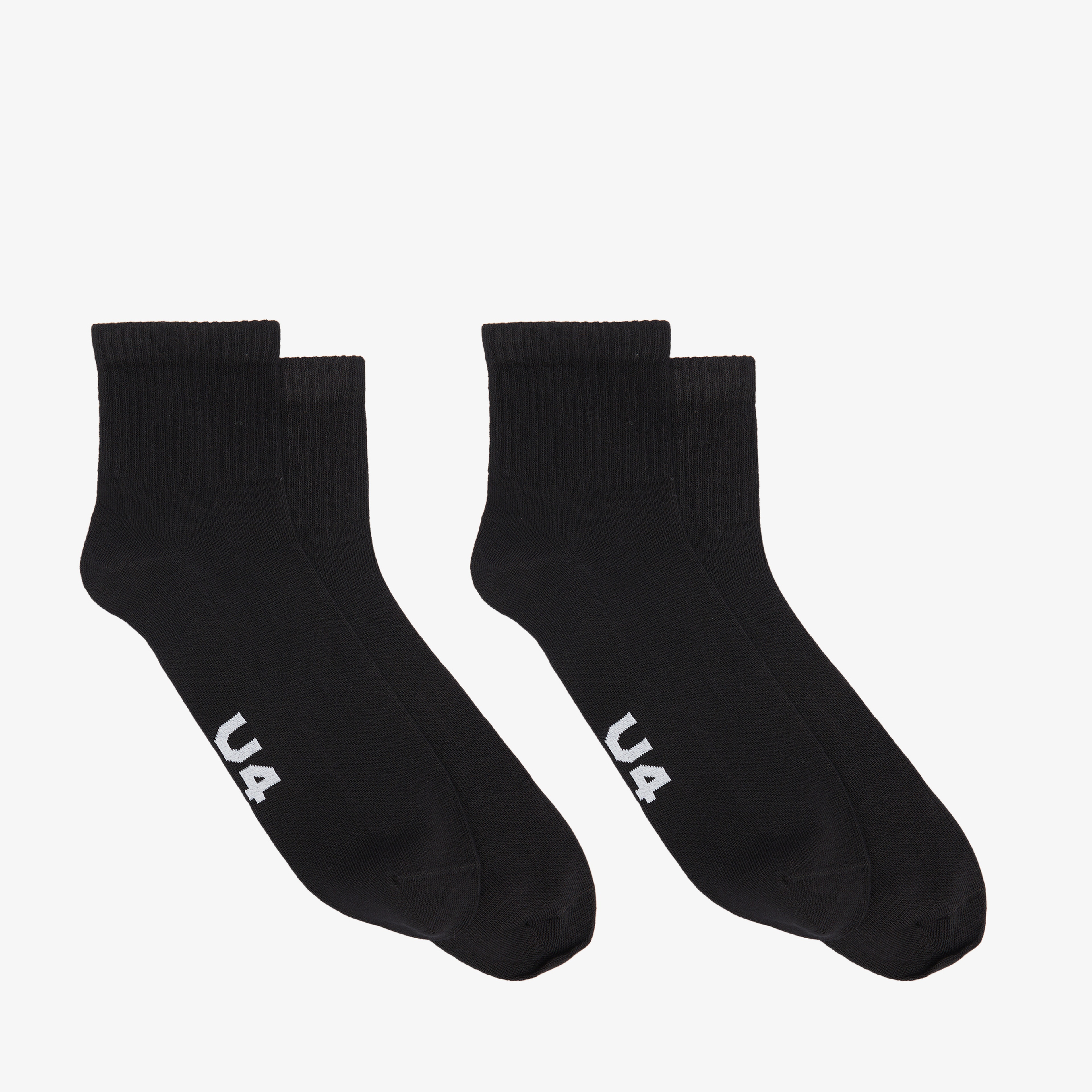 UNITED4 Unisex 2'li Siyah Soket Çorap