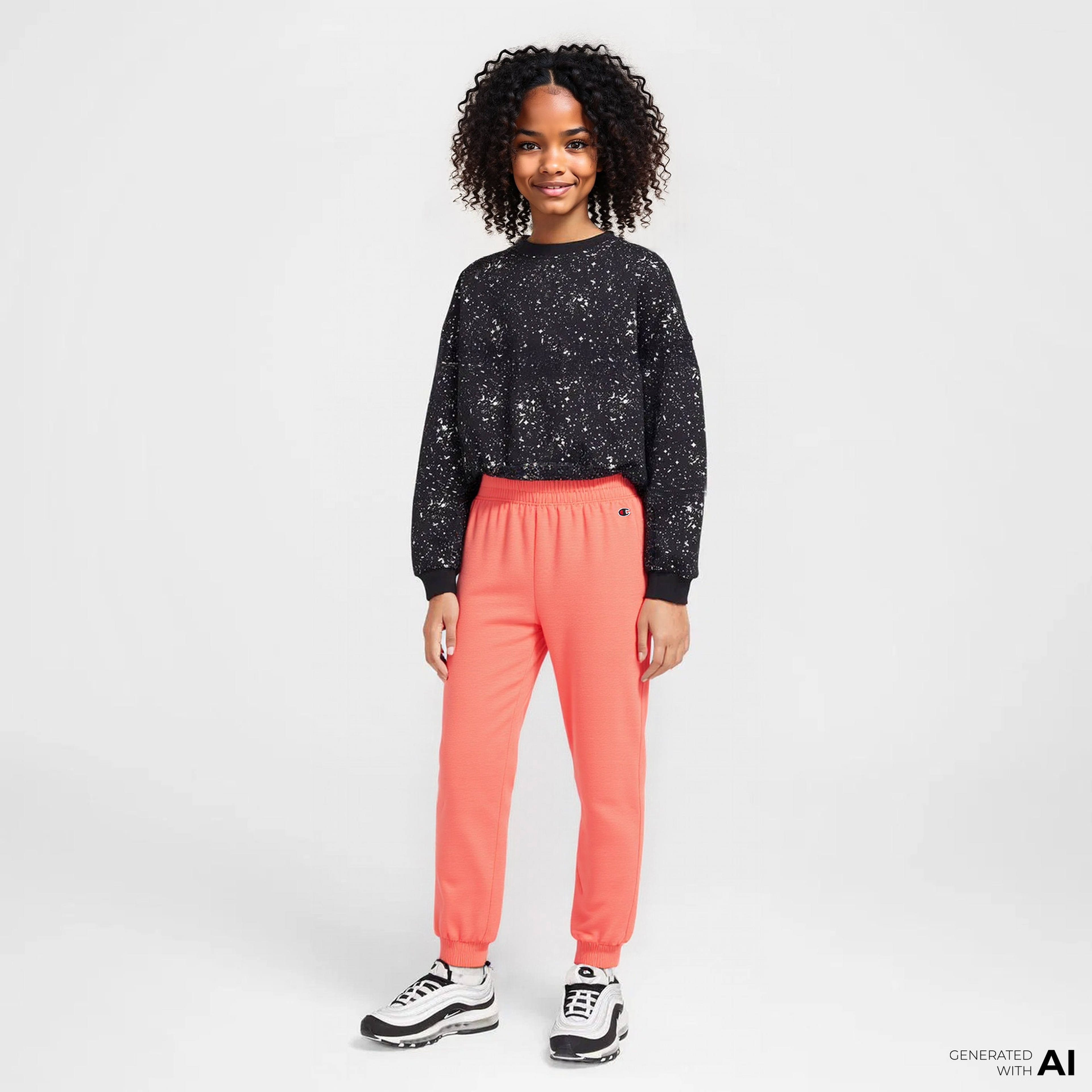 Champion Slim Fleece Jogger Çocuk Turuncu Eşofman Altı