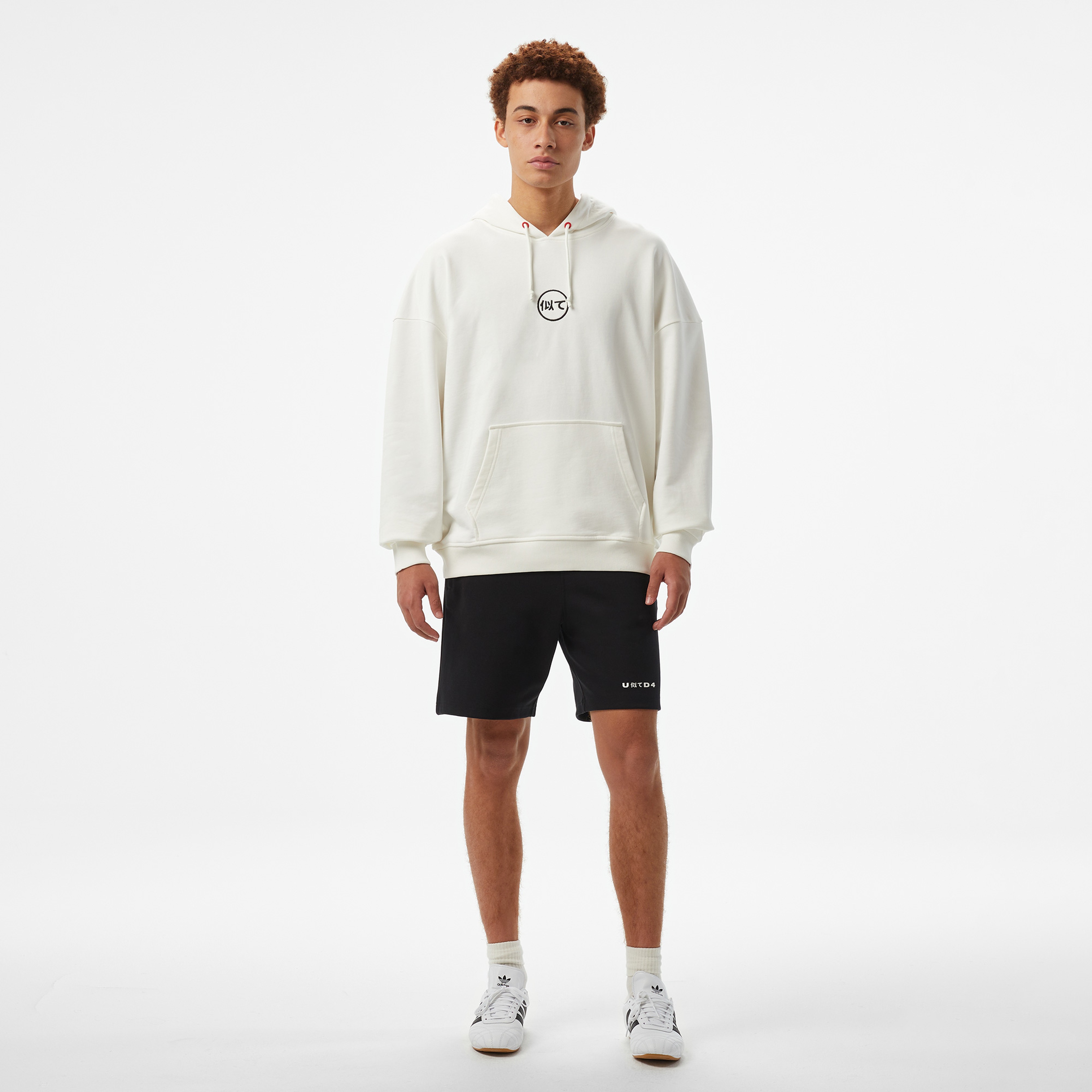 UNITED4 Motto Erkek Beyaz Hoodie