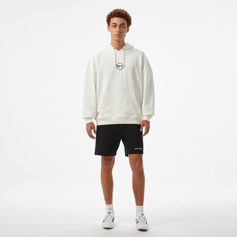 UNITED4 Motto Erkek Beyaz Hoodie