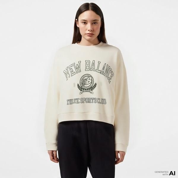 New Balance WNC3404 Kadın Beyaz Sweatshirt