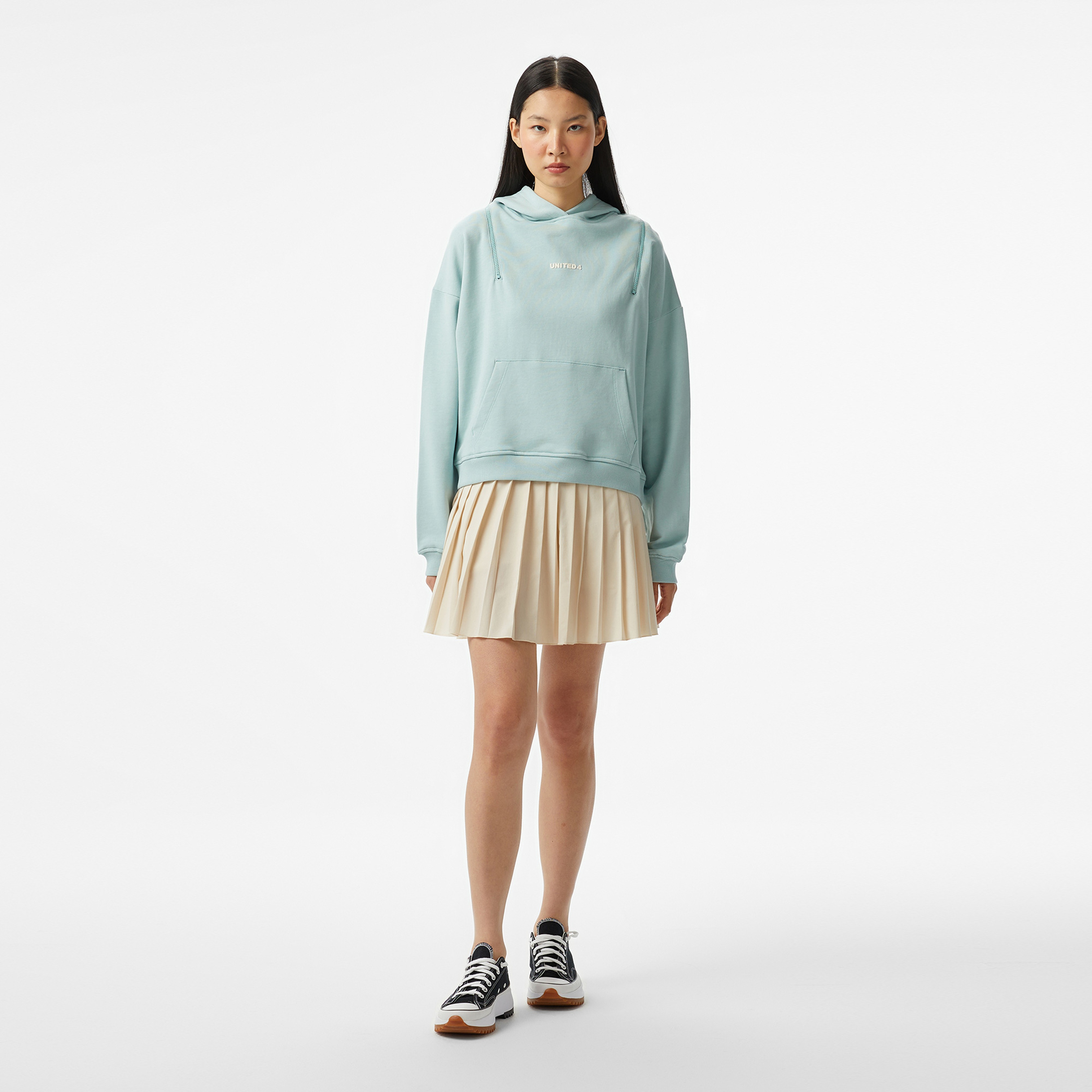 UNITED4 Side Zip Kadın Yeşil Hoodie