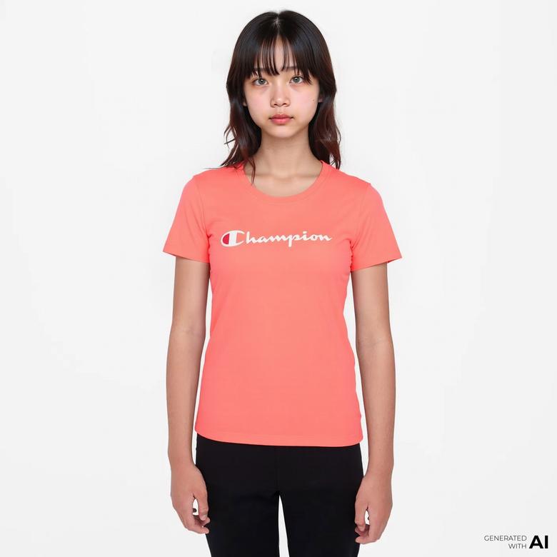 Champion Script Logo Jersey Çocuk Kırmızı T-Shirt