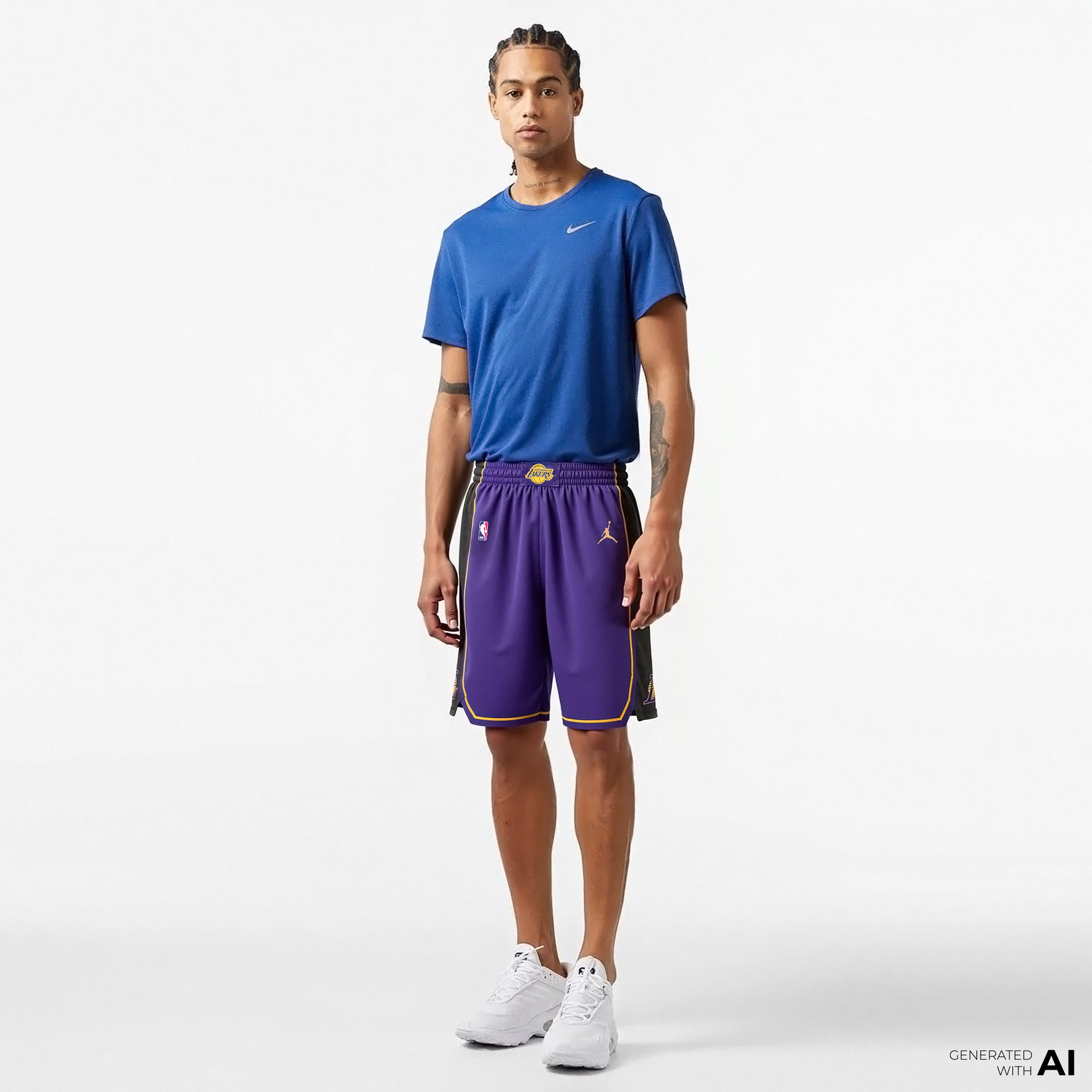 Nike Los Angeles Lakers Erkek Mor Basketbol Şortu