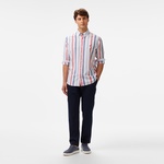 Nautica Erkek Kırmızı Classic Fit Çizgili Gömlek