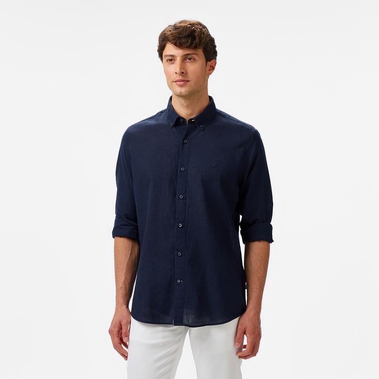 Nautica Erkek Lacivert Classic Fit Gömlek