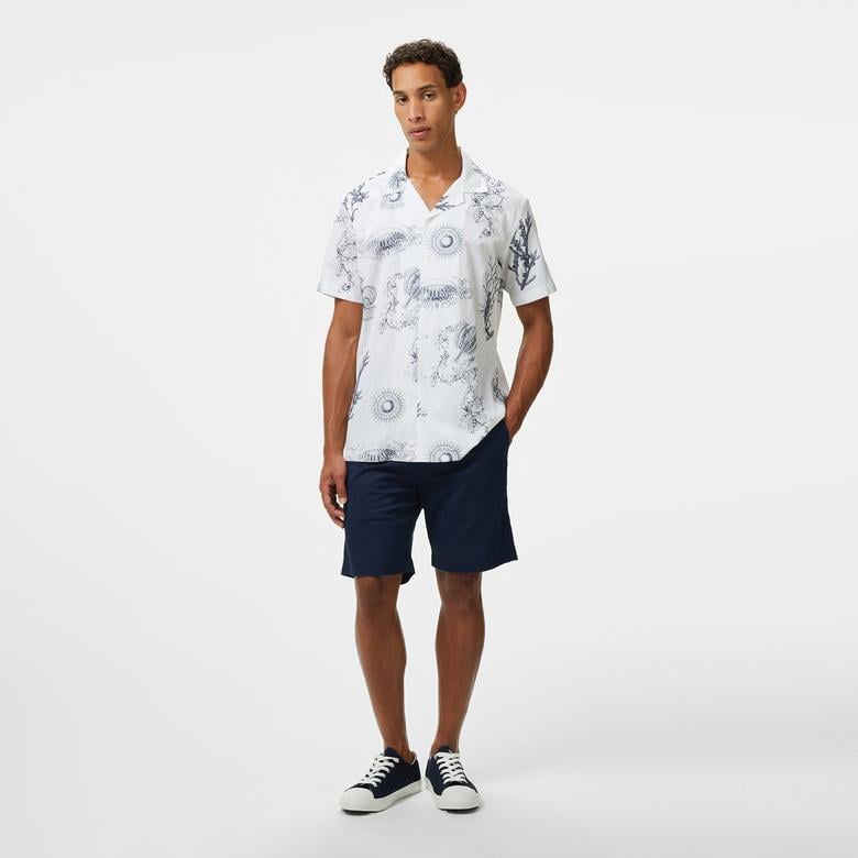 Nautica Erkek Beyaz Classic Fit Desenli Gömlek