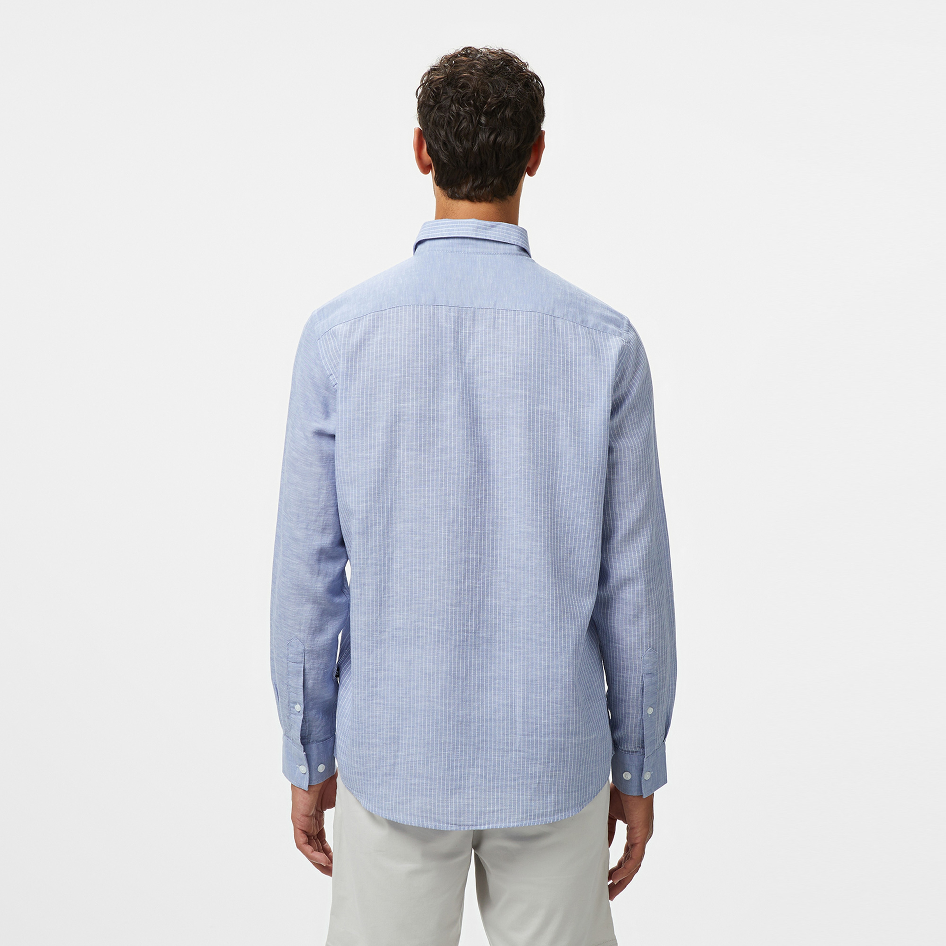 Nautica Erkek Mavi Classic Fit Çizgili Gömlek