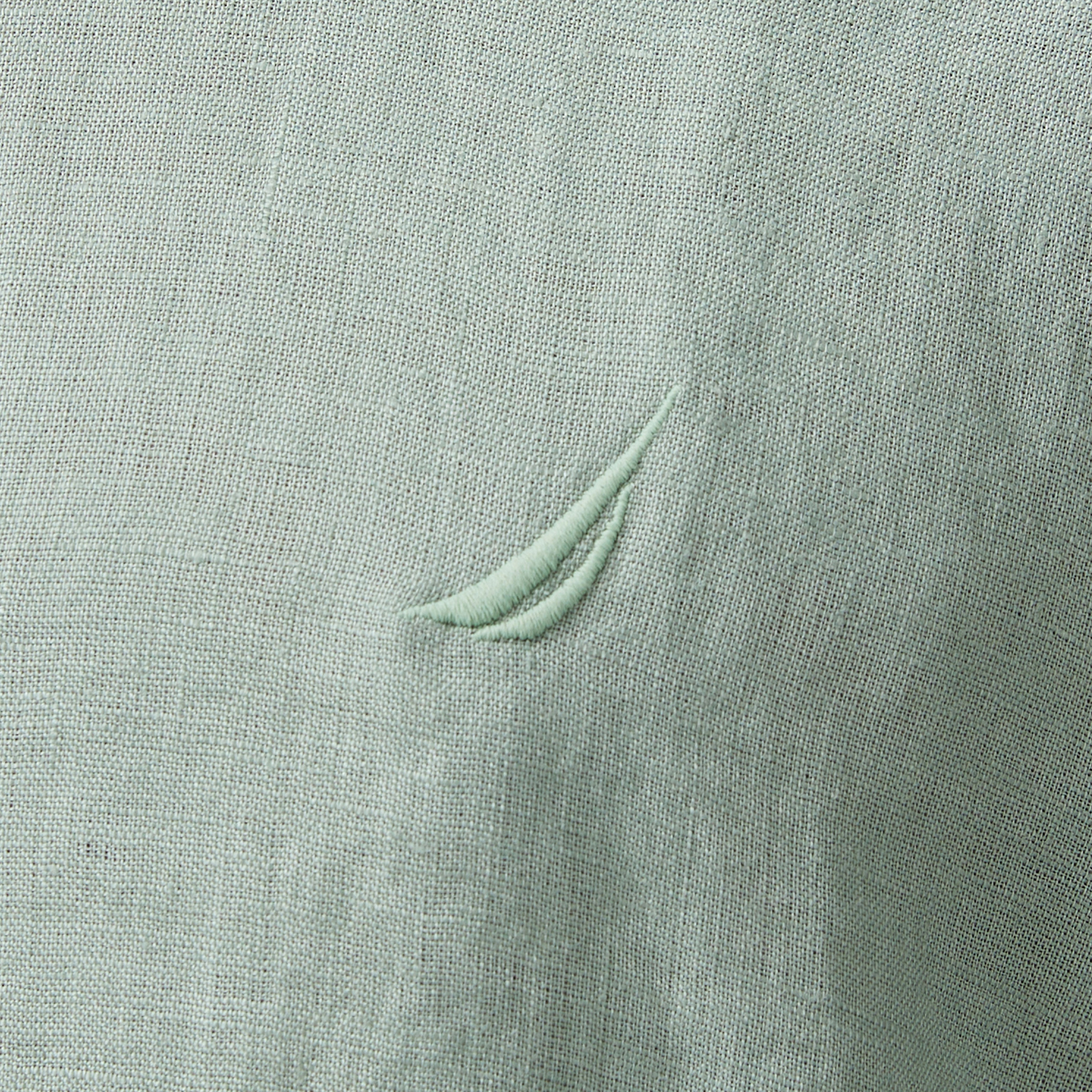 Nautica Erkek Yeşil Classic Fit Keten Gömlek