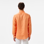 Nautica Erkek Turuncu Classic Fit Keten Gömlek